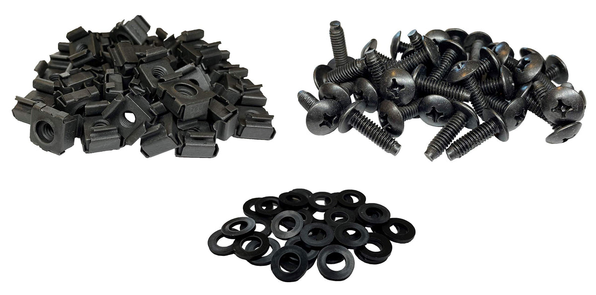 Rackgold 12 24 Cage Nut & Screws W/Washers 25 Pack Usa Made