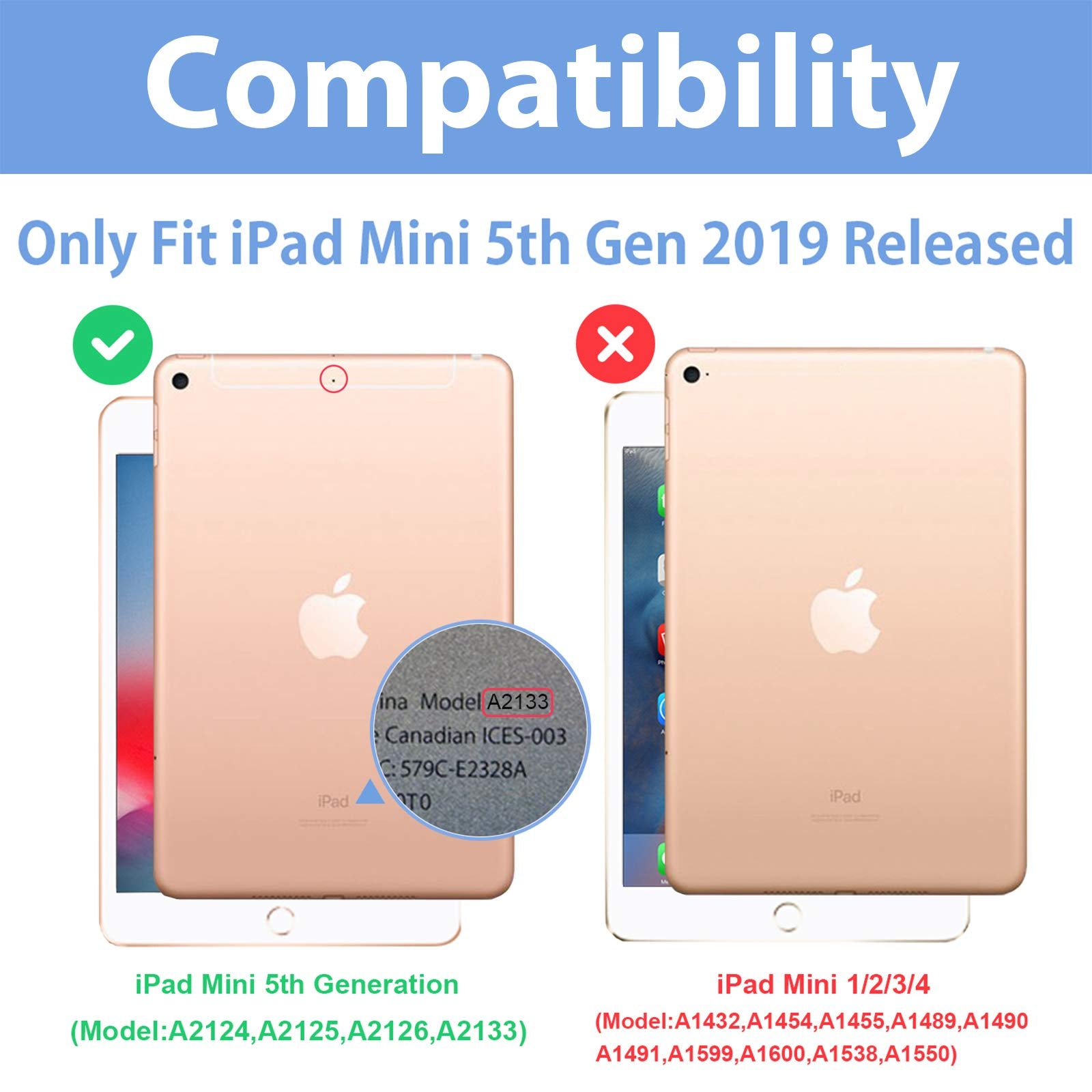 Procase Smart Case For Ipad Mini 5Th Generation(2019 Model), Lightweight Cover With Auto Sleep/Wake For Ipad Mini 5 -Navy