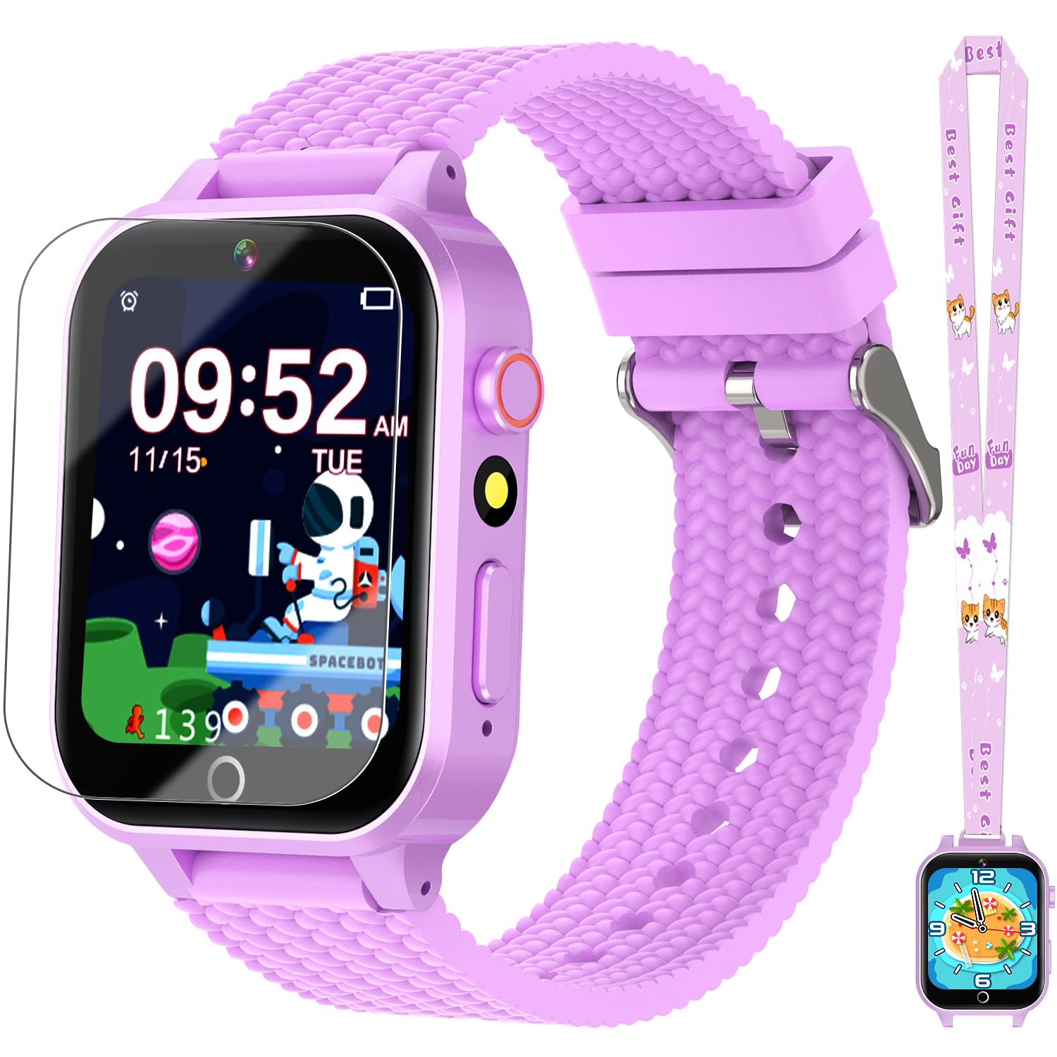 Kids Smart Watch For Girls Age 5-12, Kids Watch With 26 Games,Camera Music Player Pedometer Habit Tracking Hd Touchscreen Flashl