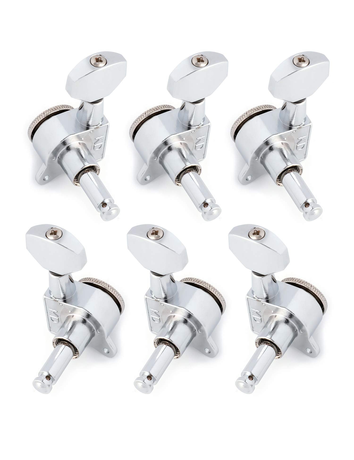 Metallor Locking Guitar String Tuning Pegs Tuning Keys Machines Heads Tuners 1:18 Gear Ration 3L 3R For Electric Guitar Or Acous