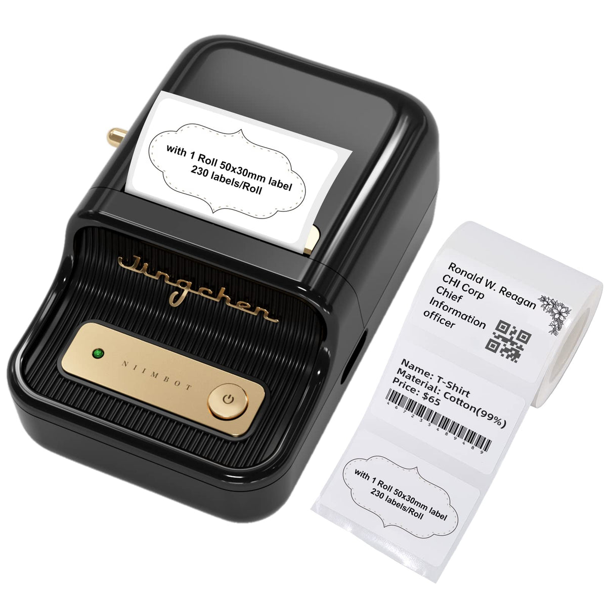 Niimbot B21 Inkless Label Maker, Portable Thermal Label Printer For Clothing, Address, Business, Compatible With Ios & Android, 
