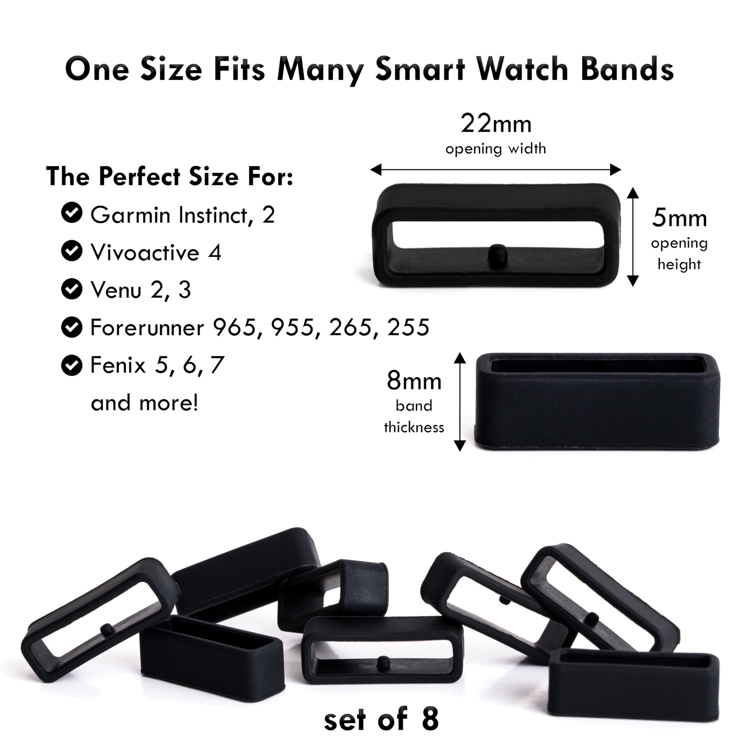 Magic Band Protectors | Black Color Smart Watch Security Bands | Made For Fitbit Charge, Charge Hr, Garmin Vivofit, Disney Magic