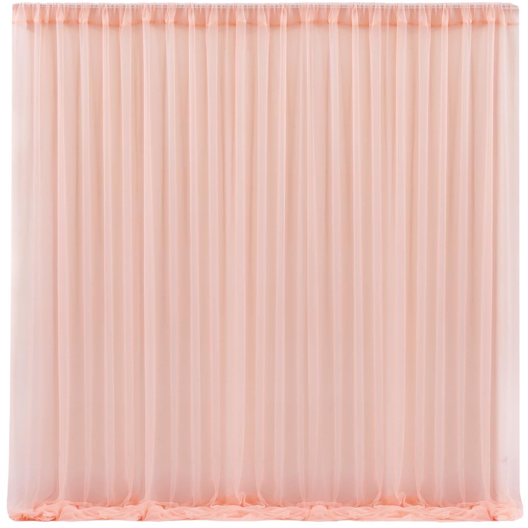 10X10 Peach Tulle Backdrop Curtains For Parties, Sheer Backdrop Curtain Wedding Photo Backdrop Drapes For Baby Shower Photograph
