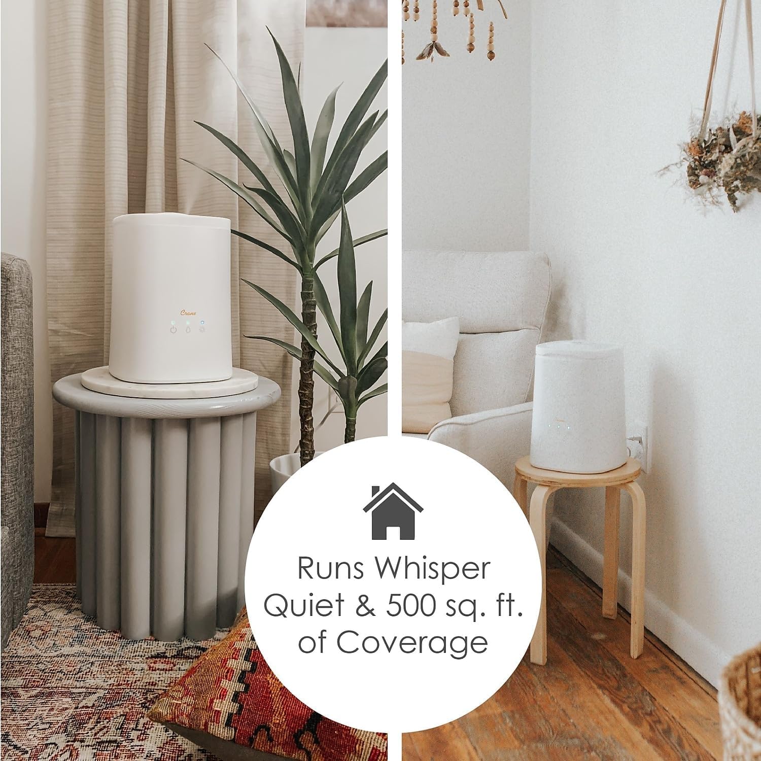 Crane Diffuser And Top Fill Ultrasonic Air Humidifiers For Bedroom And Office, 1.2 Gallon Cool Mist Humidifier For Large Room An