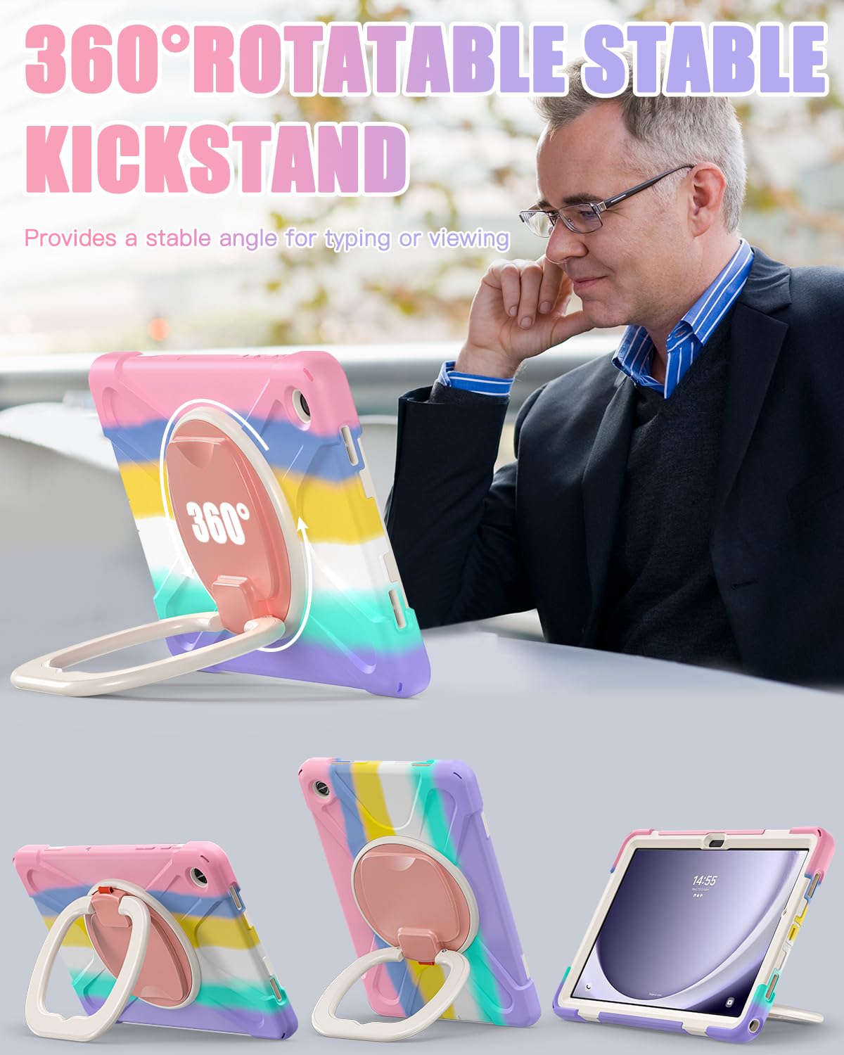 Braecn Case For Samsung Galaxy Tab A9 Plus/ A9+ 11    2023 (Sm X210/X216/X218), Heavy Duty Rugged Cover With Screen Protector, 3