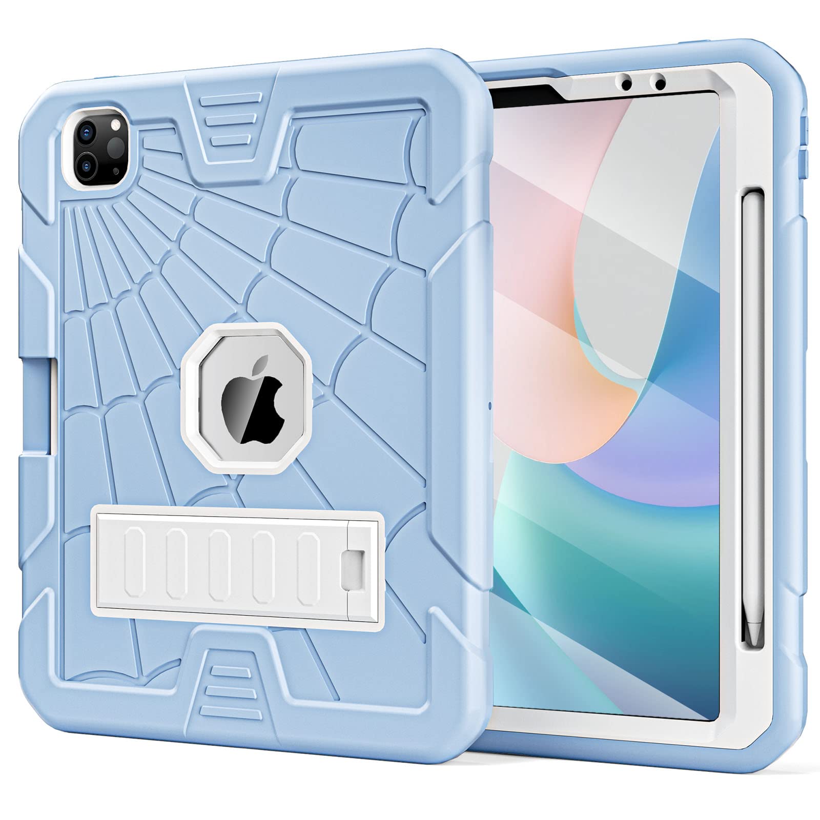 Tsqqst Case For Ipad Pro 11 Inch 4Th/3Rd/2Nd/1St Generation 2022 2021 2020 2018 With Pencil Holder | Rugged Kids Case W/Screen P