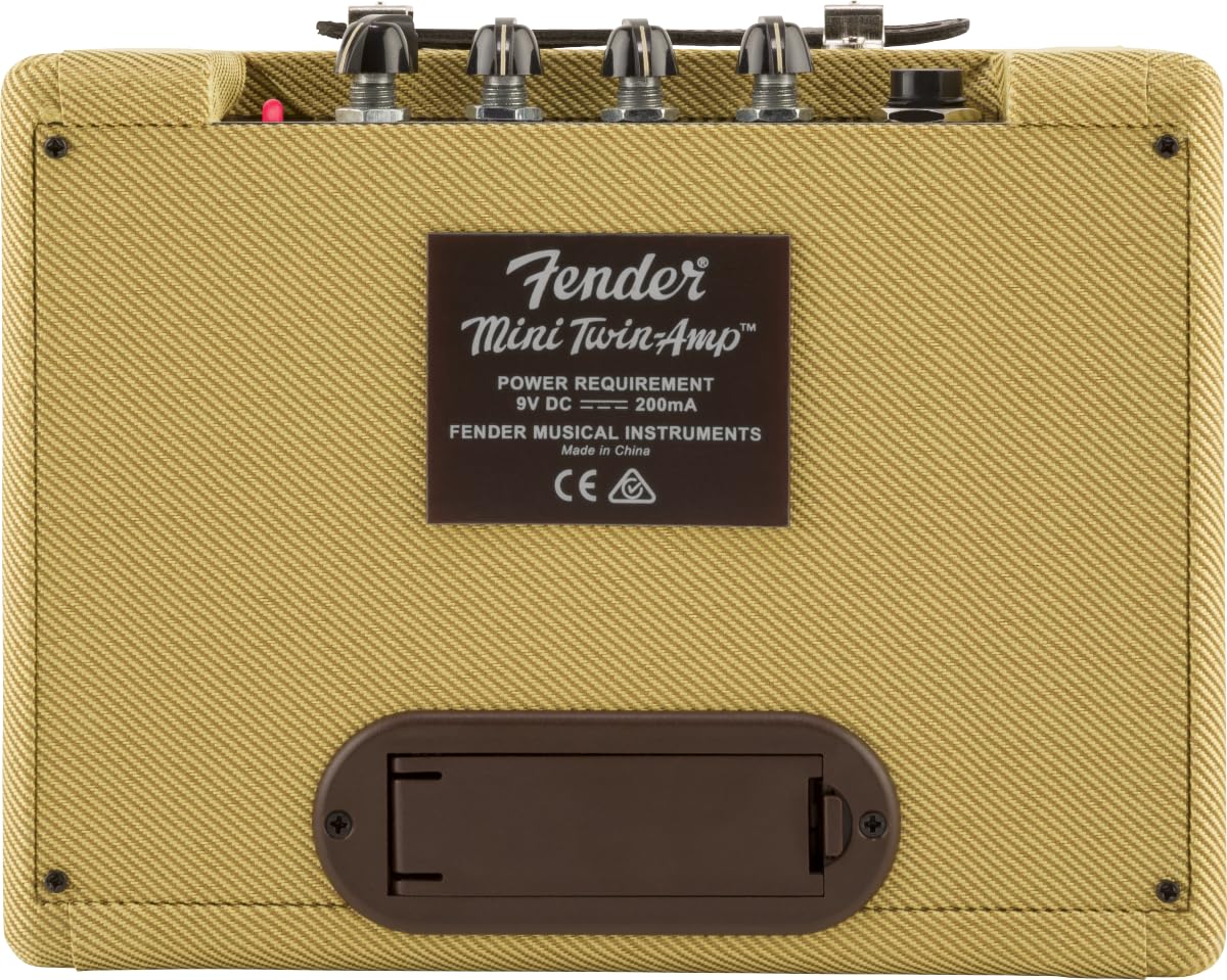 Fender Mini Deluxe Electric Guitar Amp, Portable Guitar Amp, 3 Watts, With 2 Year Warranty 7.48Dx11.42Wx3.54H Inches, Black