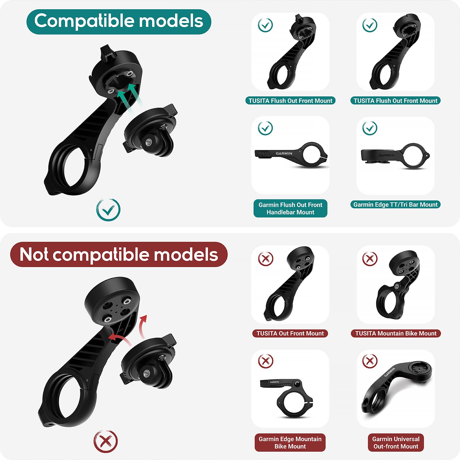 Tusita Quarter Turn To Friction Flange Mount Adapter   Compatible With Garmin Flush Out Front Mount