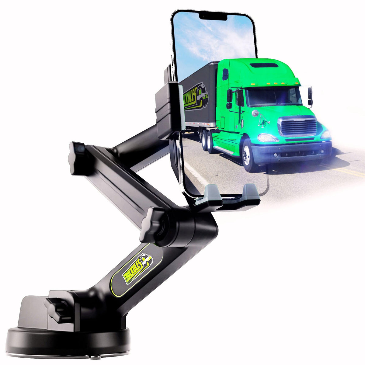 Phone Mount For Truck Phone Holder For Truck - Heavy Duty Super Suction Cup, Mobile Device Holder Dashboard Window 16.9 Inch Lon