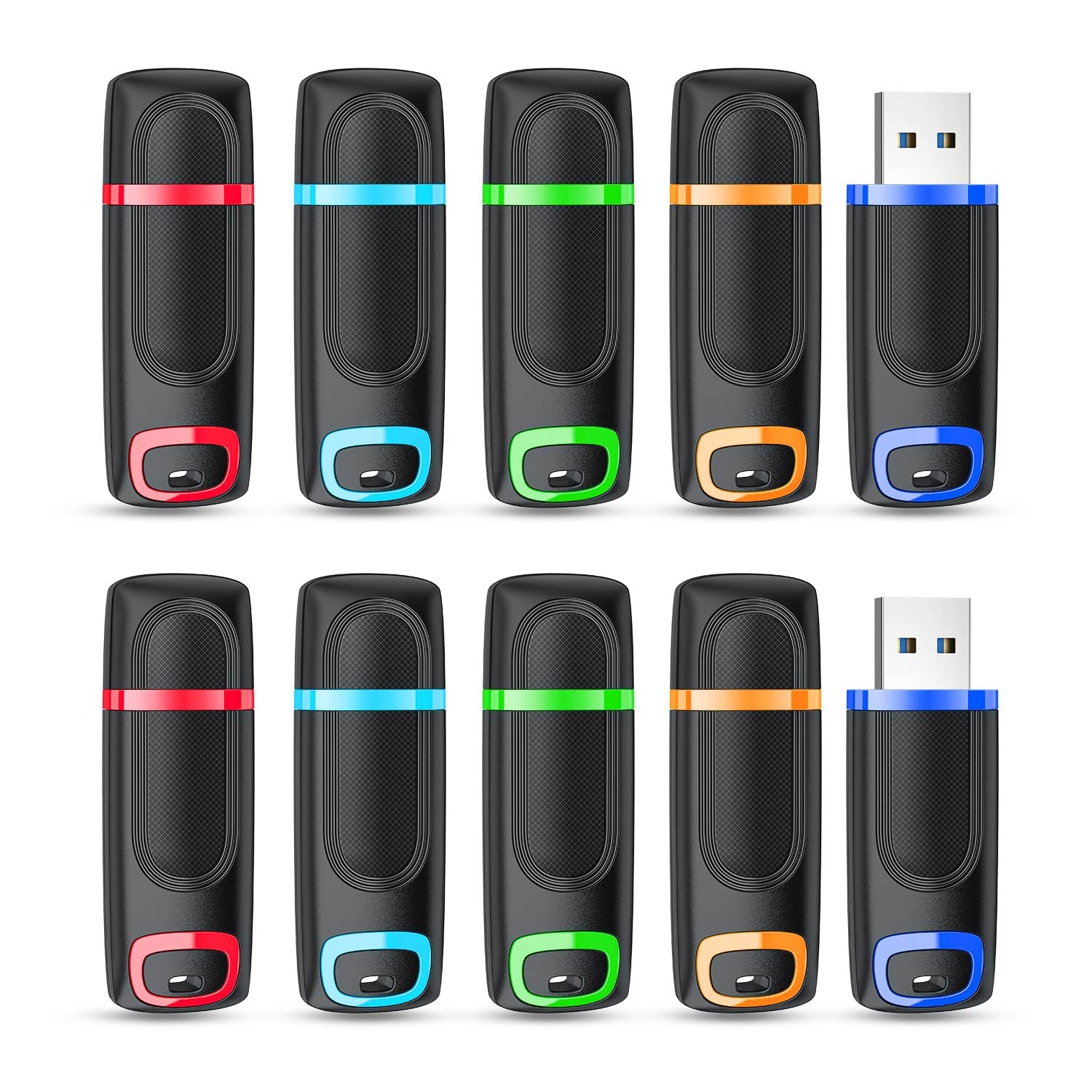 Raoyi 10 Pack 16Gb Flash Drive, Usb 3.0 High Speed Memory Stick Thumb Drive Jump Drive Zip Drive For Data Storage And Backup (Multicolor)