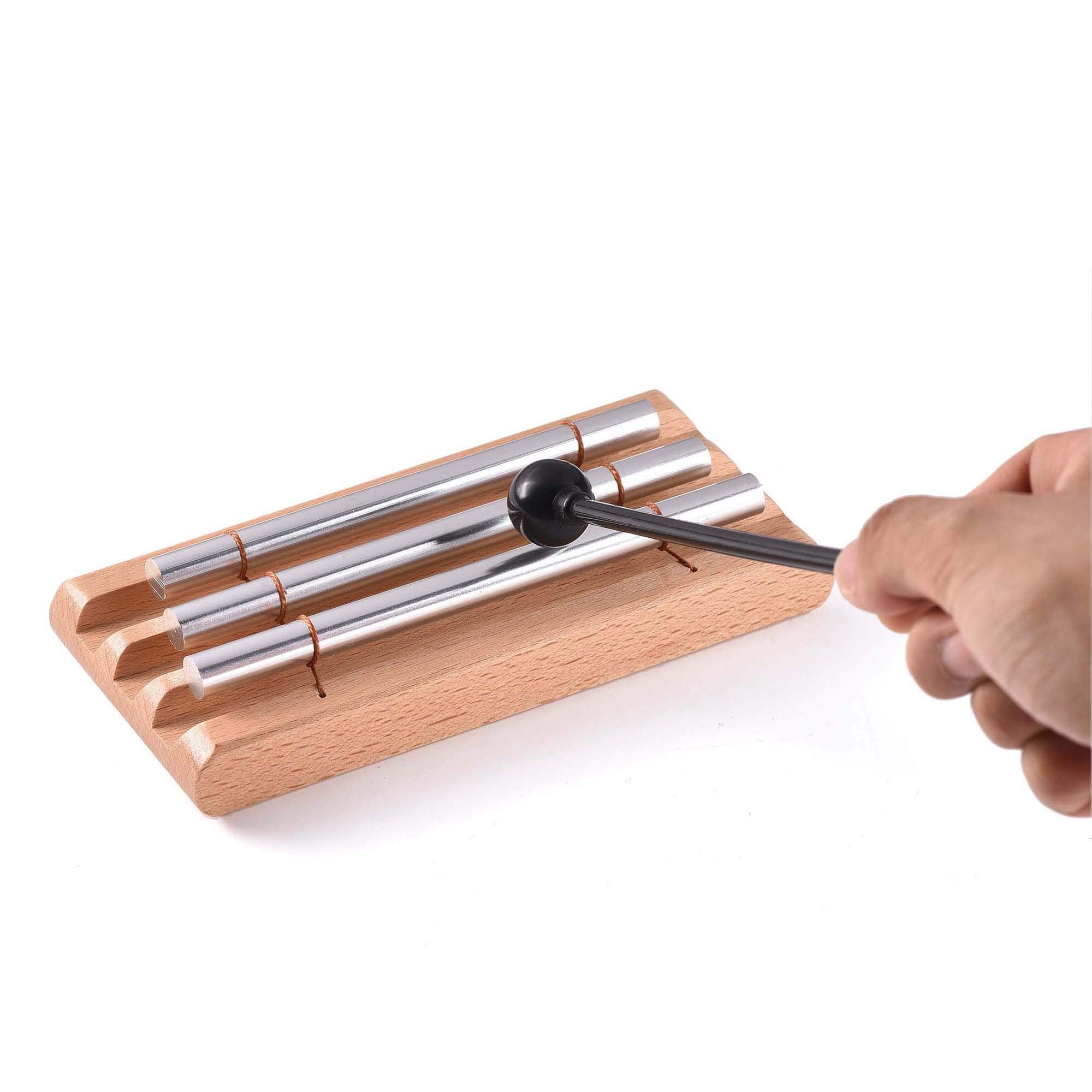 Three Tone Meditation Chime, Trio Hand Chime Bell Percussion Instrument For Yoga, And Teachers