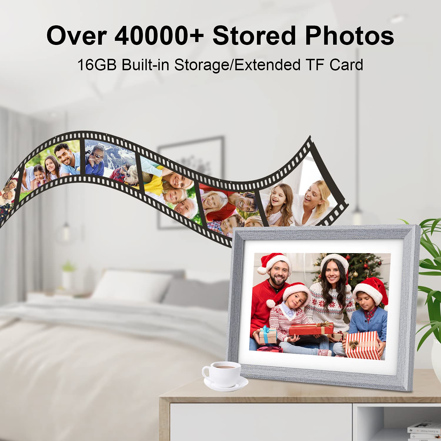 Frameo Digital Picture Frame Wifi 10.1 Inch Ips Touch Screen Hd Display,16Gb Storage, Auto Rotate,Easy Setup To Share Photos Or