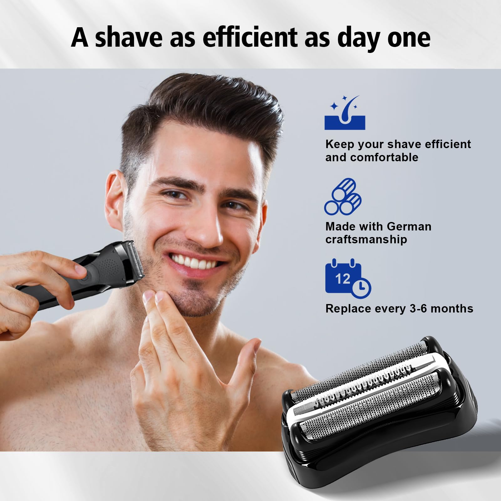 32B Series 3 Electric Shaver Replacement Head Accessories For Braun S3 Foil & Cutter Razor Heads, Applicable For Braun S3 3040S