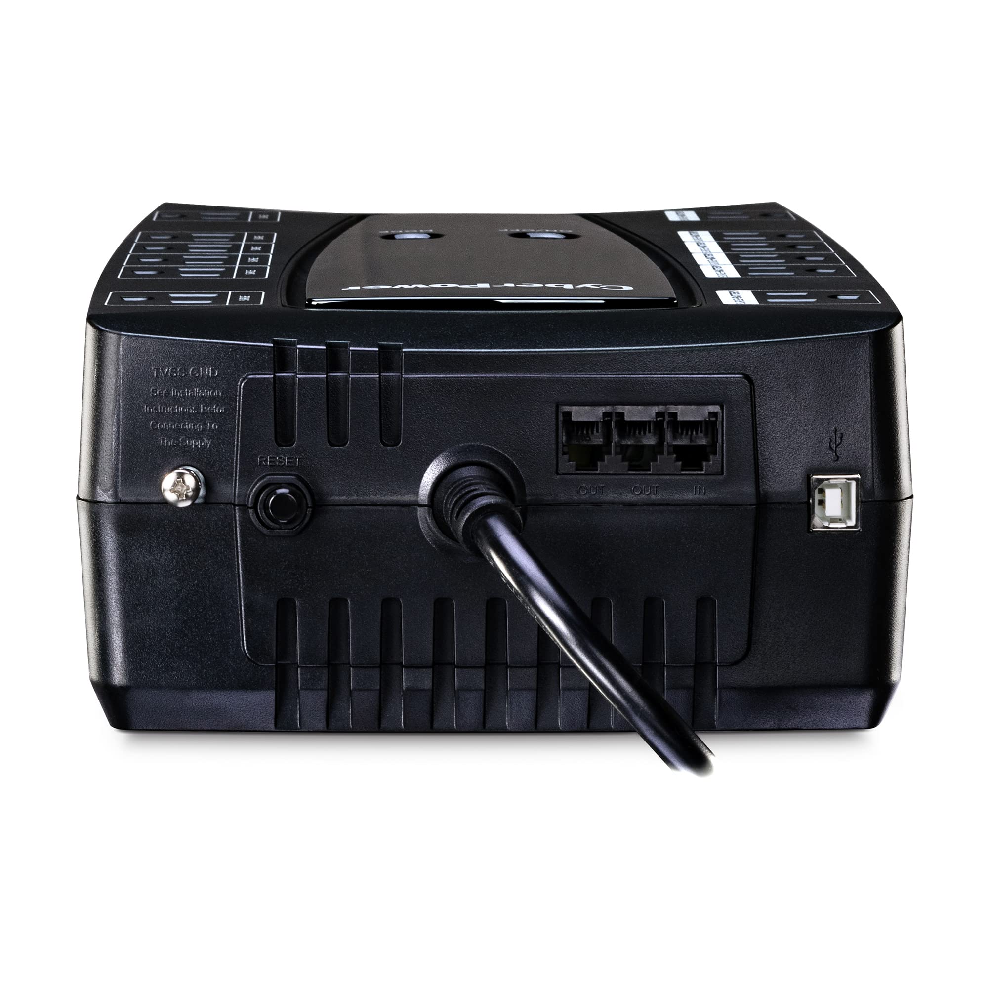 Cyberpower Avrg900Lcd Intelligent Lcd Ups System, 900Va/480W, 12 Outlets, Avr, Compact