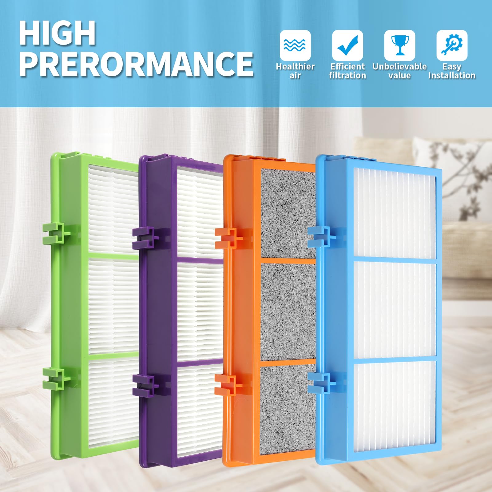 Derblue 4 Pcs True Hepa Filter Compatible With Holmes Aer1 Filter, Replacement Parts # Hapf300Ah U4R, Hap242 Nuc