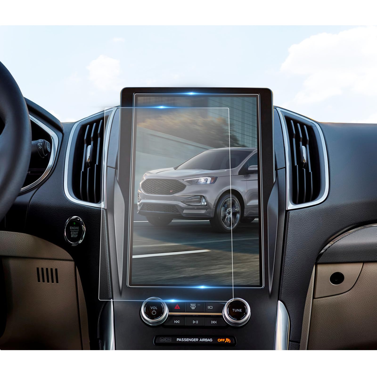 Bibibo 2Pcs For 2024 Ford Edge Screen Protector For 2021 2024 Ford Edge (Se, Sel, St Line, Titanium,St )12 Inch Display, 2024 Ford Edgeradio Screen Protector 2024 Ford Edge Accessories Pet Nano Foils 2021 2024 Edge