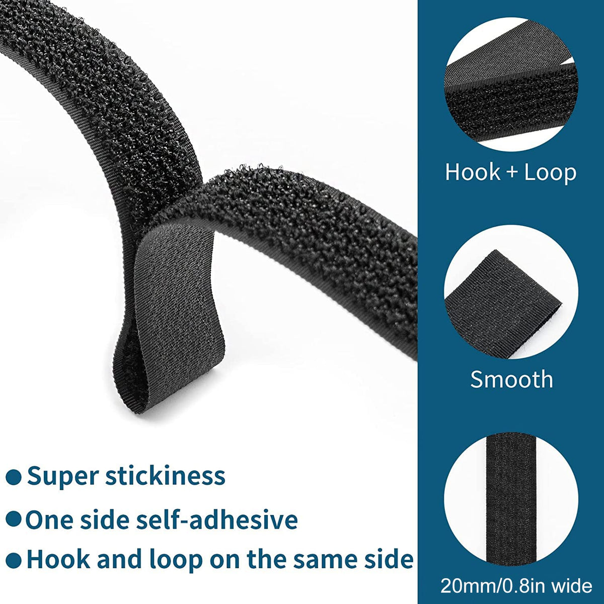 26Ft Hook And Loop Straps With 30 Buckles, Adjustable Fastening Cable ...
