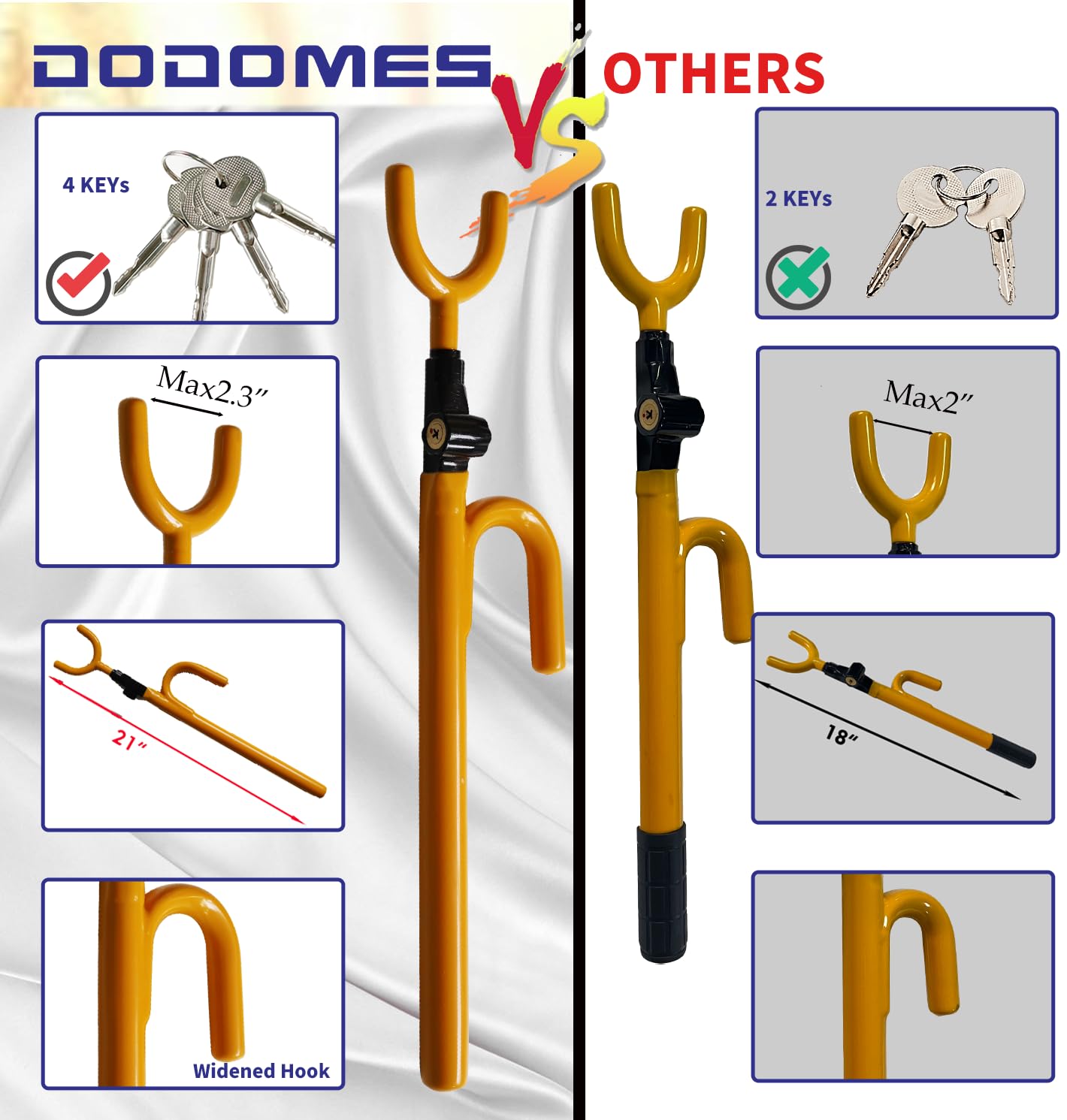 Steering Wheel Lock Anti-Theft Car Device Car Wheel Locks Heavy Duty Vehicle Security Steering Wheel Lock For Truck Car Vehicles