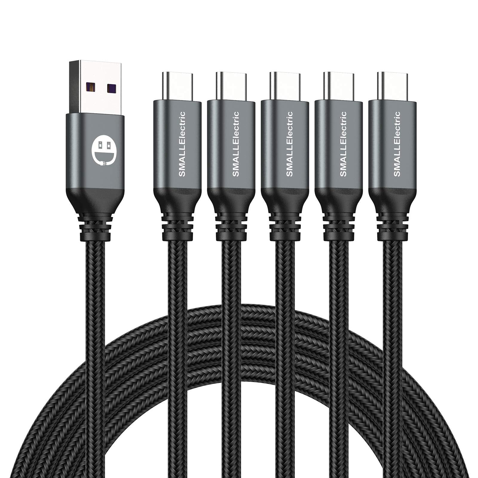 Usb Type C To A Cable 5Pack 6Ft Braided Fast Charging 3A Quick Charger Cord, 6 Foot Compatible Iphone 15,Samsung Galaxy S10 S9 S