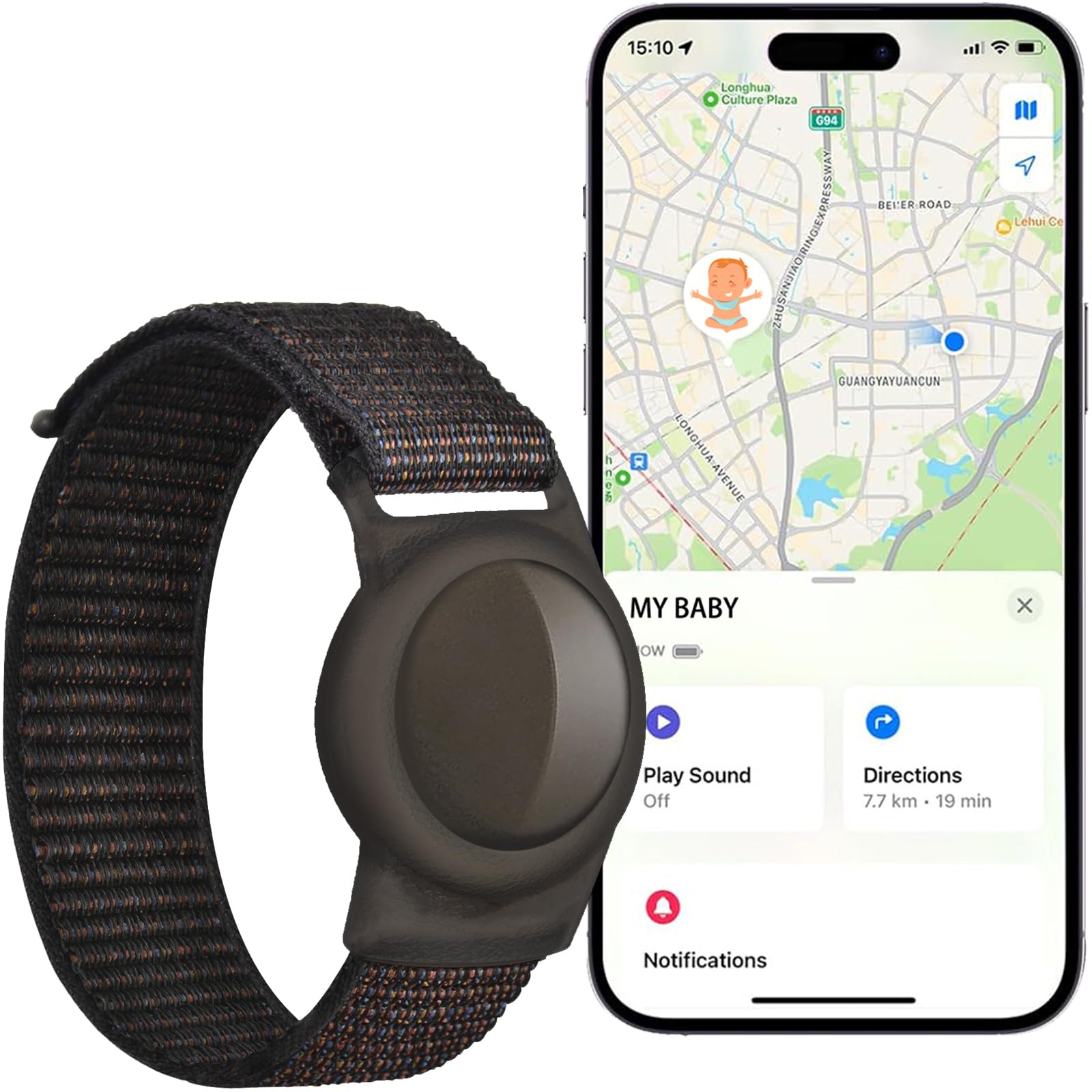 Eglanclifm Gps Tracker For Kids (Ios Only), Teen, Special Needs, And Elderly   Real Time Mini Locator Watch Band With No Monthly