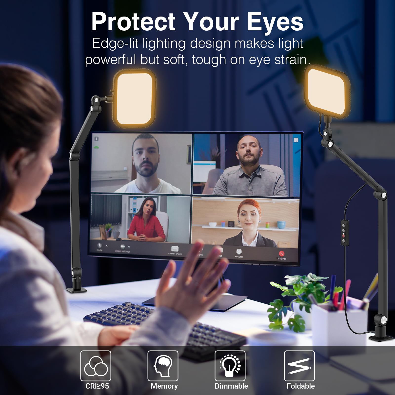 APEXEL 10 Ring Light with Stand & Phone Holder, Overhead Mount, 360° Adjustable Arm for Photography, Makeup & Live Streaming