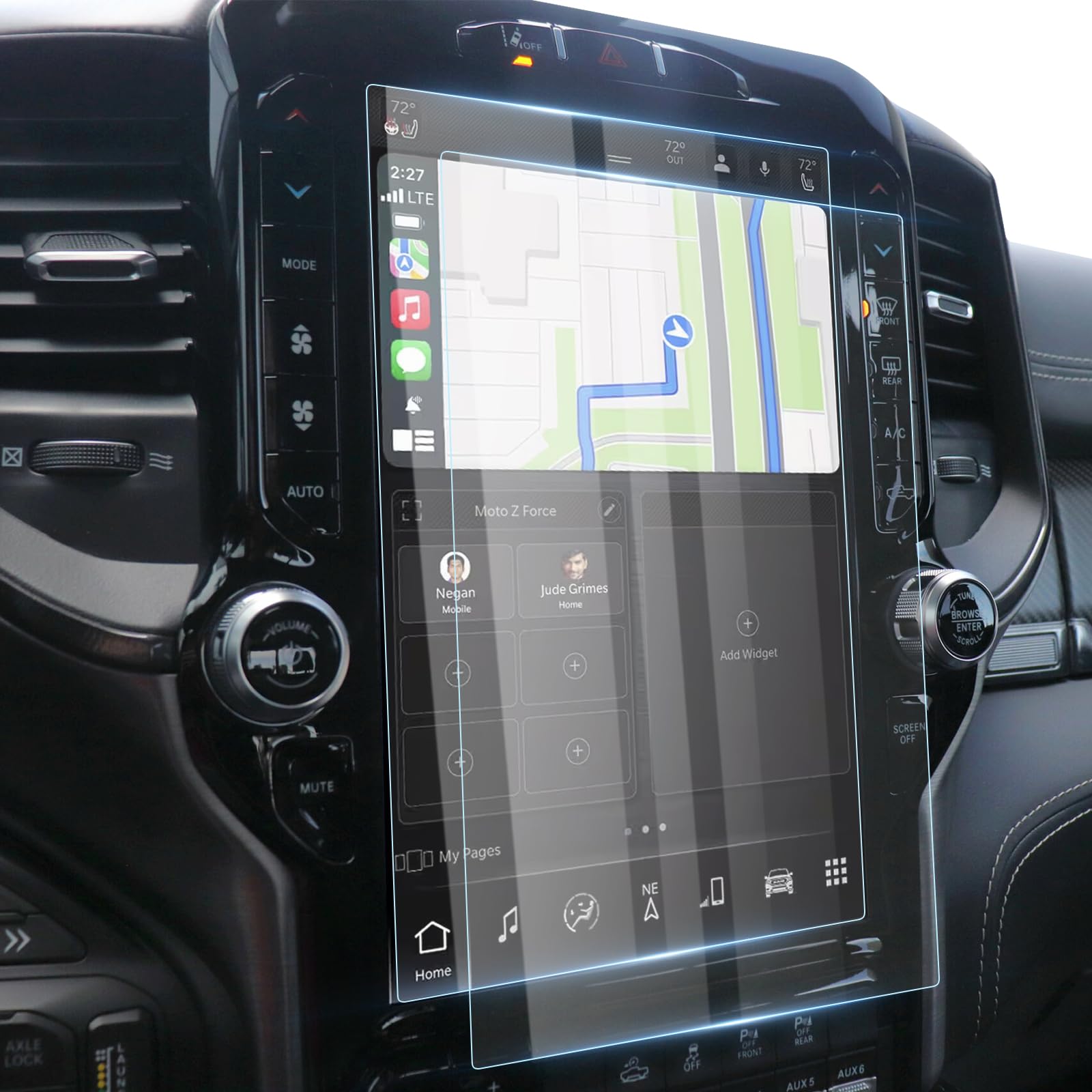 Karltys 2 Pack 12 Inch Ram Tempered Glass Screen Protector For Dodge Ram Accessories 2019 2024 2025 Ram 1500 2500 3500 Trx Rebel Laramie Limited Uconnect Touchscreen Cover Anti Glare Anti Scratch