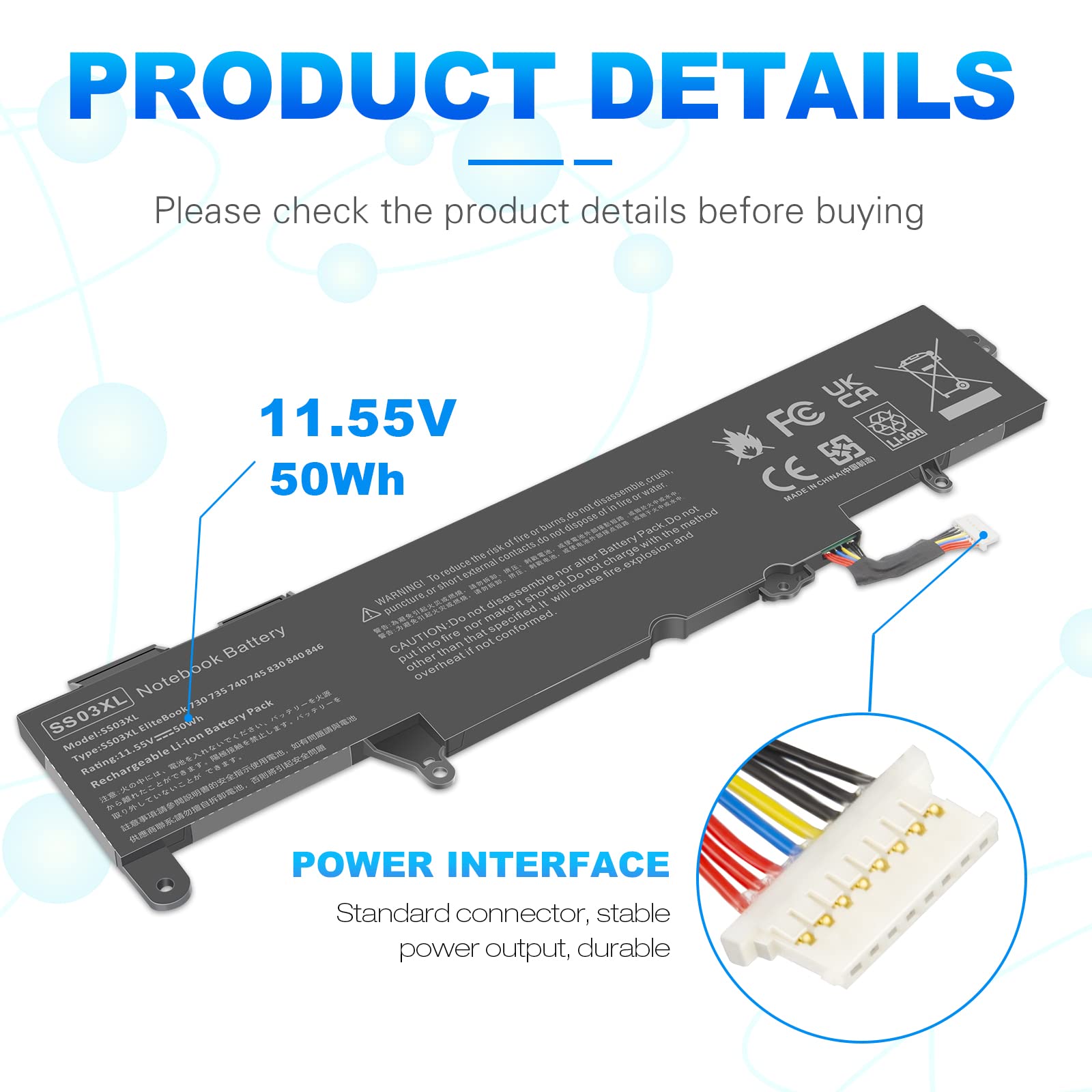 Ss03Xl 933321 855 Battery For Hp Elitebook 735 745 830 840 G6 Elitebook 730 735 740 745 830 836 840 846 G5 G5 Zbook 14U G5 G6 Se