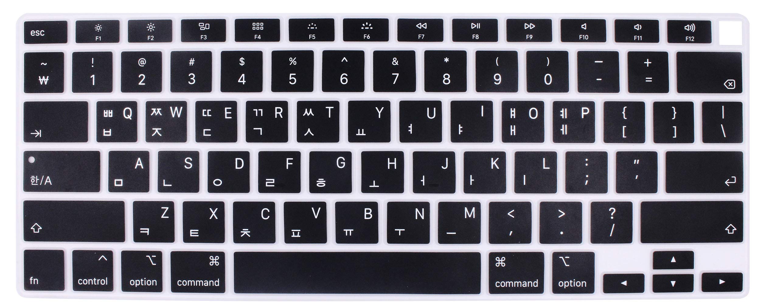 Korean Language Silicone Keyboard Cover Skin Protector Compatible 2020 Release Macbook Air 13 Inch With Touch Id Model A2179 (No