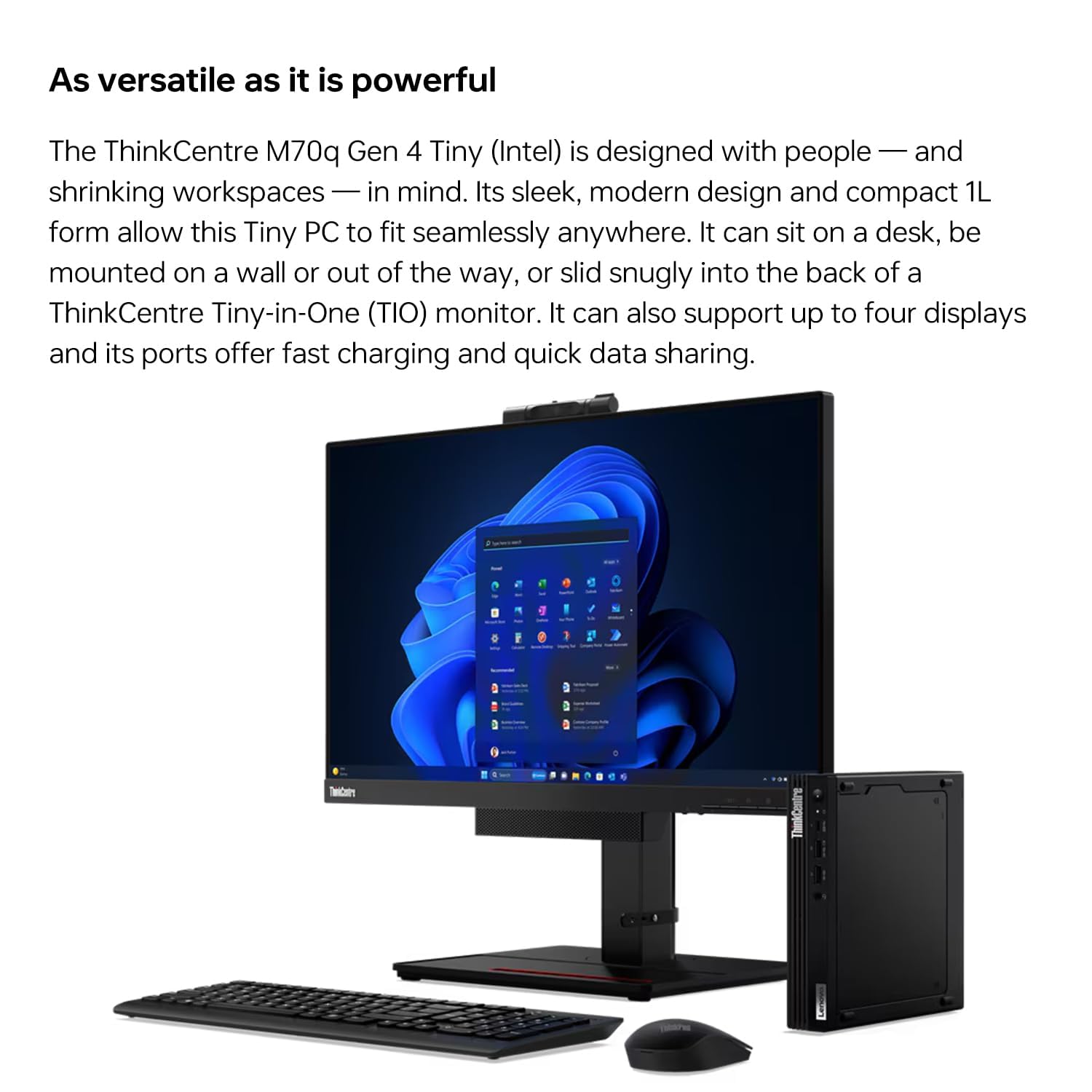 Lenovo Thinkcentre M70Q Gen 4 Mff Tiny 1L Mini Pc Business Desktop Computer, 13Th Gen Intel 16-Core I7-13700T Up To 4.9Ghz, 32Gb