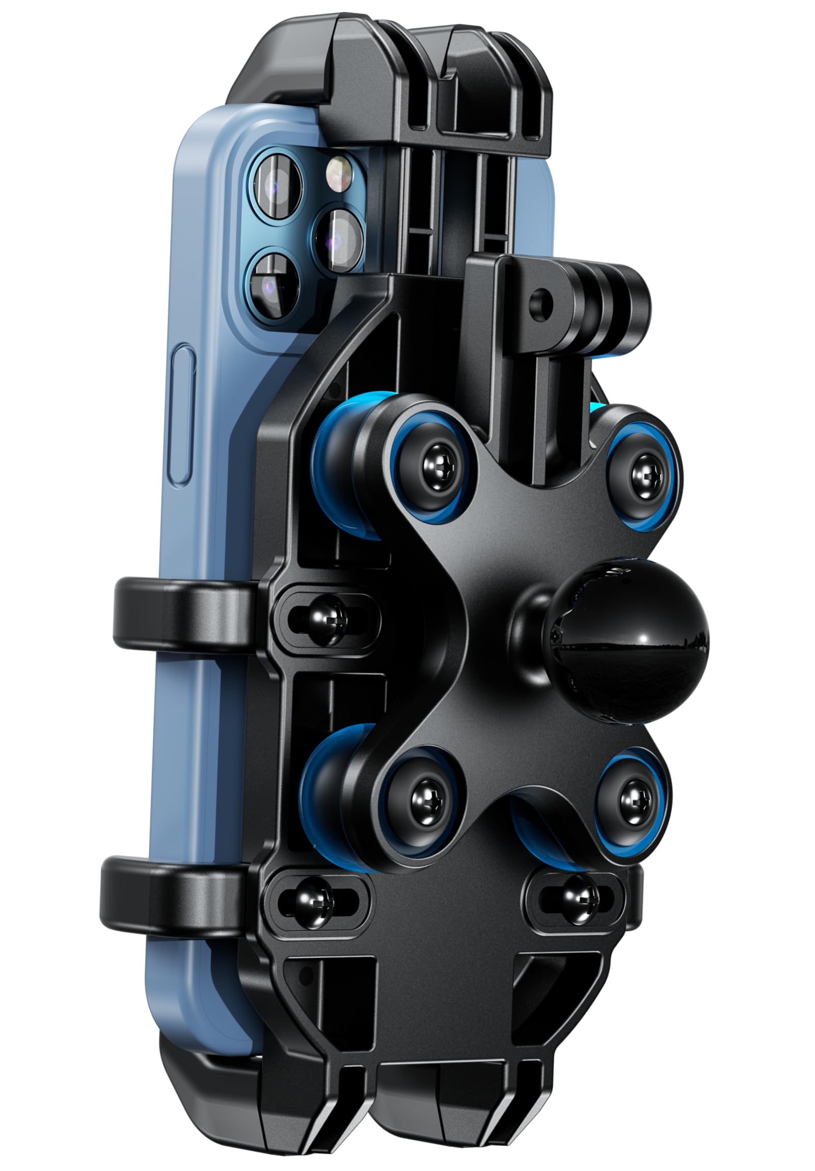 Brcovan 1'' Ball Motorcycle Phone Mount With Vibration Dampener, Adjustable Cell Phone Holder For Atv Utv Bike Scooter, Compatib