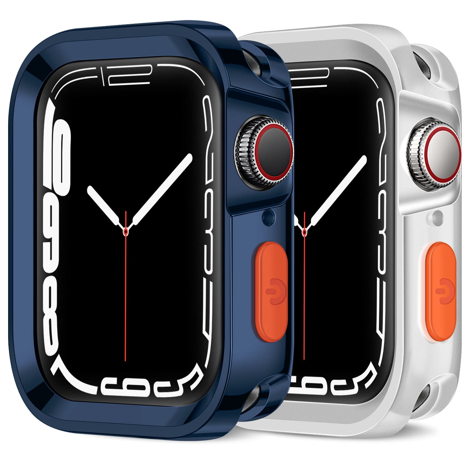 Amizee 2 Pack Rugged Case Compatible With Apple Watch Case Series 9/8/7 41Mm Series 6/Se/5/4 40Mm, Soft Tpu Shockproof Bumper Dr
