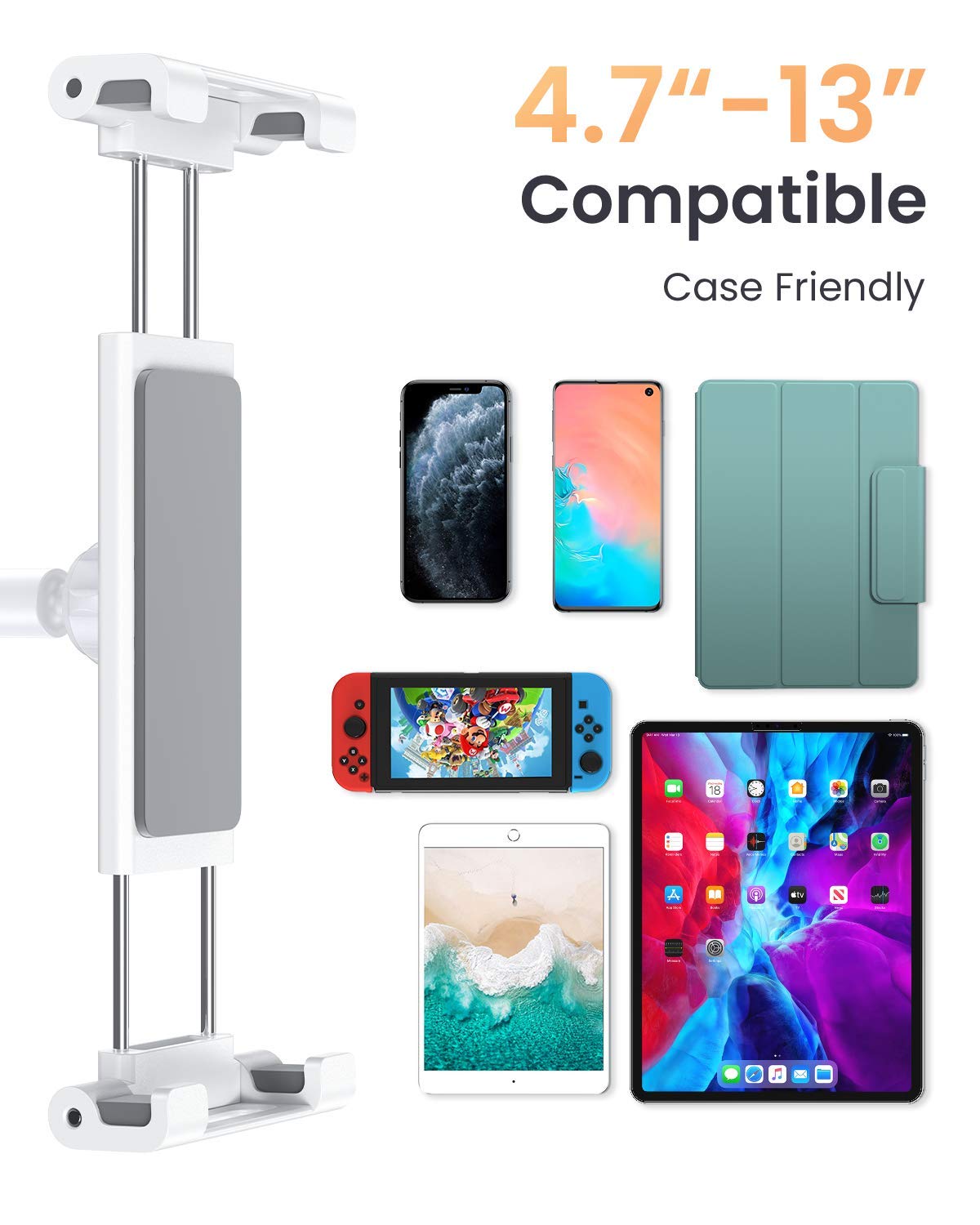 Lisen Tablet Stand Tablet Holder, Adjustable Ipad Stands For Desk, Stand For Ipad Thick Case Friendly Ipad Stand Holder Compatib