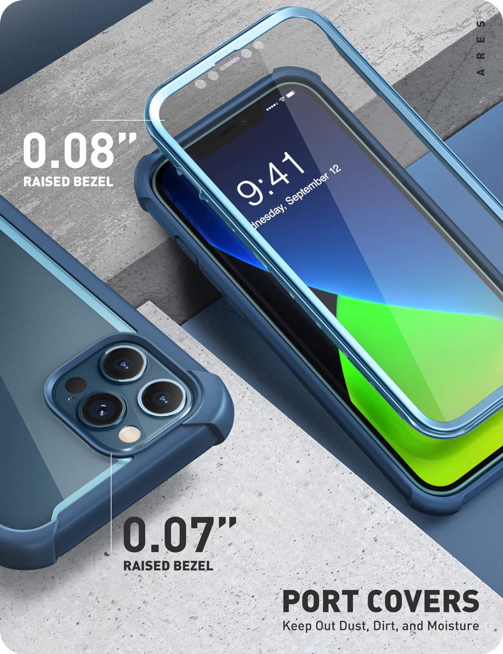 I Blason Ares Case For Iphone 12 Pro Max 6.7 Inch (2020 Release), Dual Layer Rugged Clear Bumper Case With Built In Screen Prote