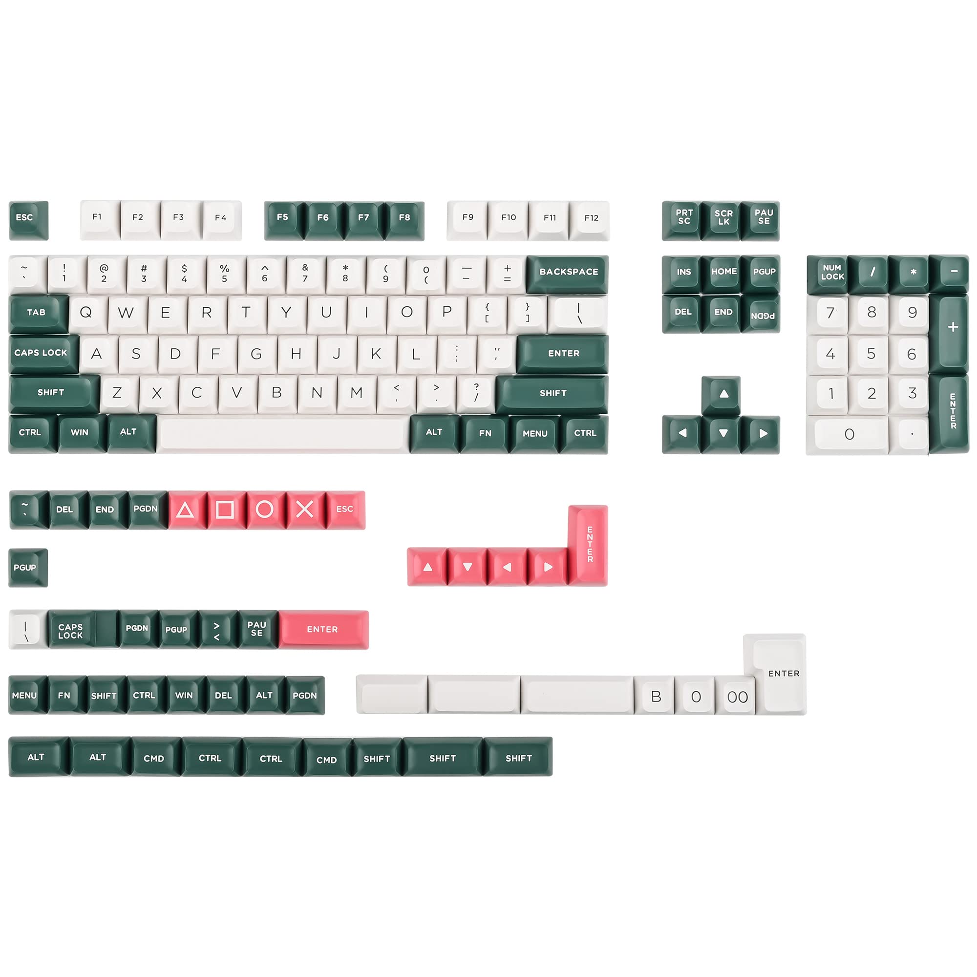 Ussixchare Pbt Keycaps Asa Profile Double Shot Full Key Caps Set Ansi Layout For Mechanical Keyboard Replacement Compatible With