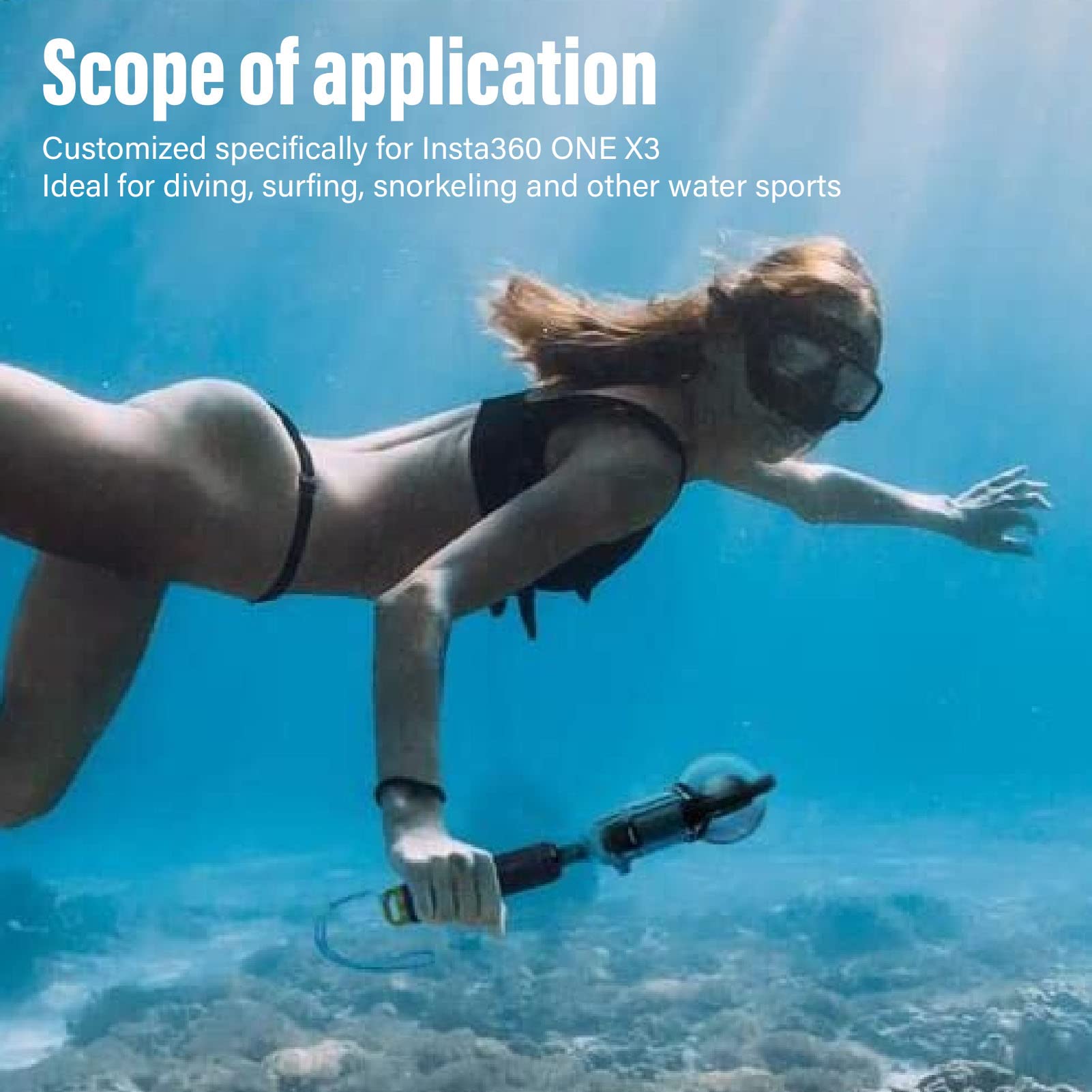 Waterproof Housing Case For Insta360 One X3, Underwater Dive Protective Shell 50M/164Ft With Bracket Accessories, Ipx8 Waterproof Camera Dive Case