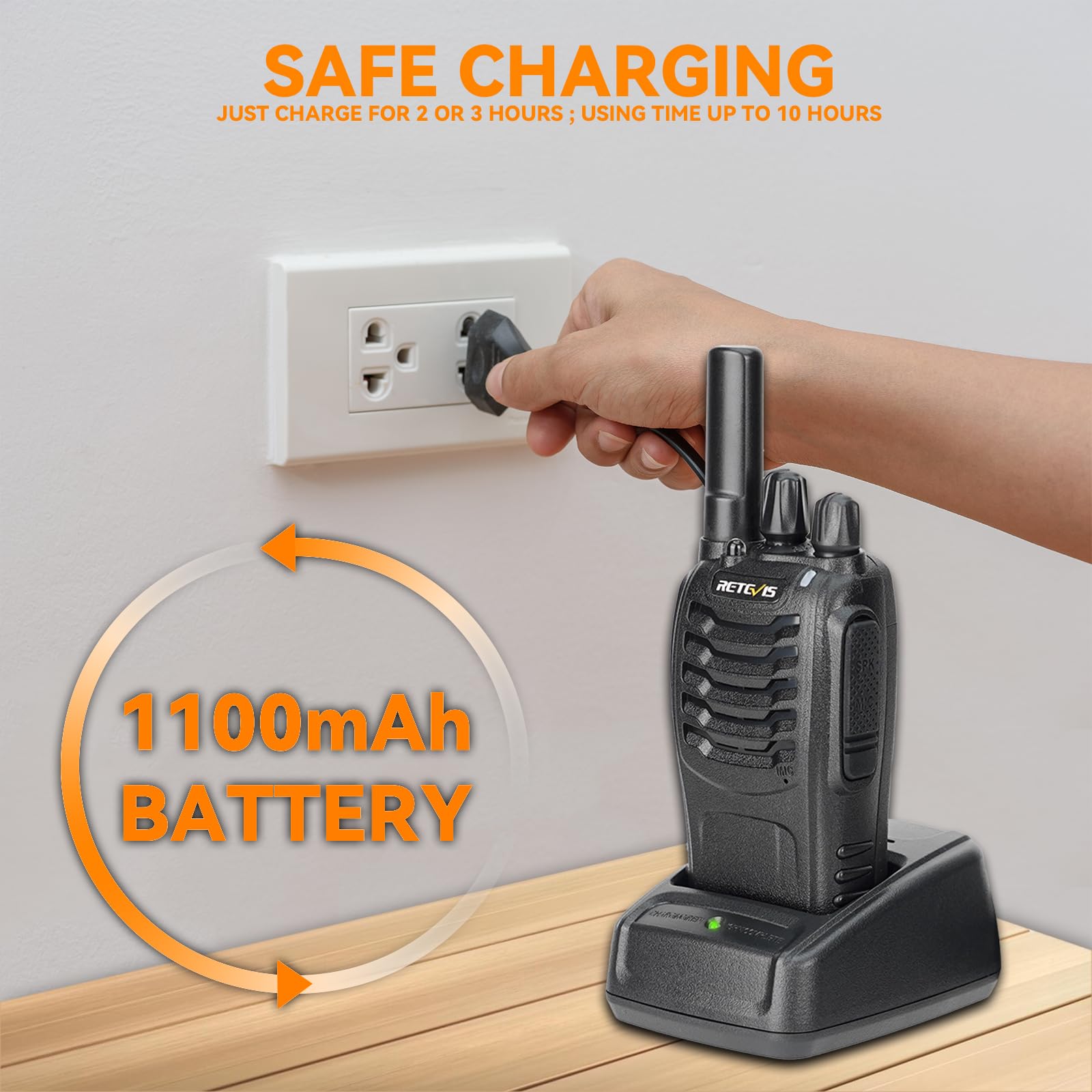 Case Of 6,Retevis H 777 Walkie Talkies For Adults Long Range, Rechargeable Two Way Radios,With 6 Way Multi Unit Charger,Flashlight Handheld Business 2 Way Radios