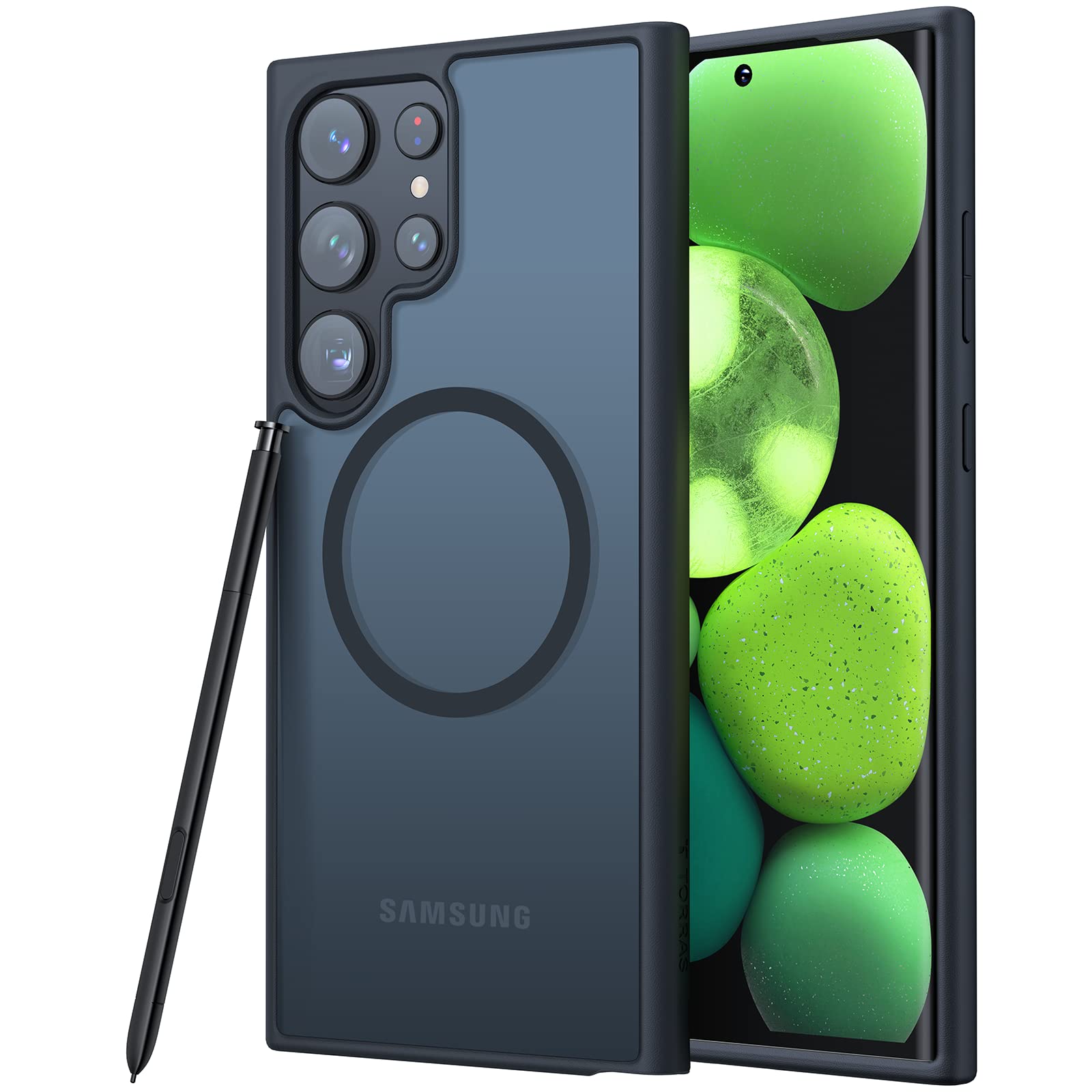 Torras Magnetic Guardian Designed For Samsung Galaxy S23 Ultra Case[Military Grade Drop Tested][Compatible With Magsafe] Semi Cl