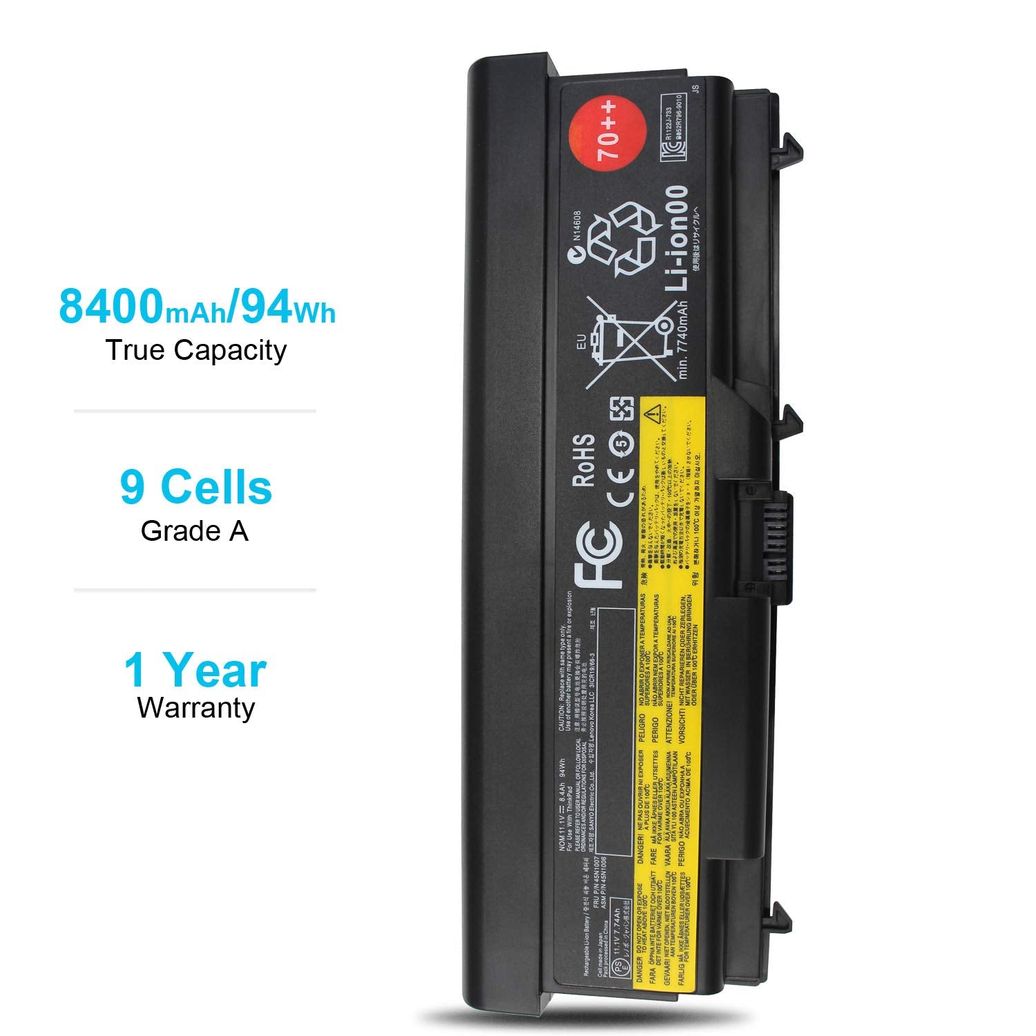 70++ 9 Cell 11.1V 94Wh Battery 0A36303 Compatible With Lenovo Thinkpad T430 T430I T410 T420 T420I T510 T520 T530 L412 L420 L430