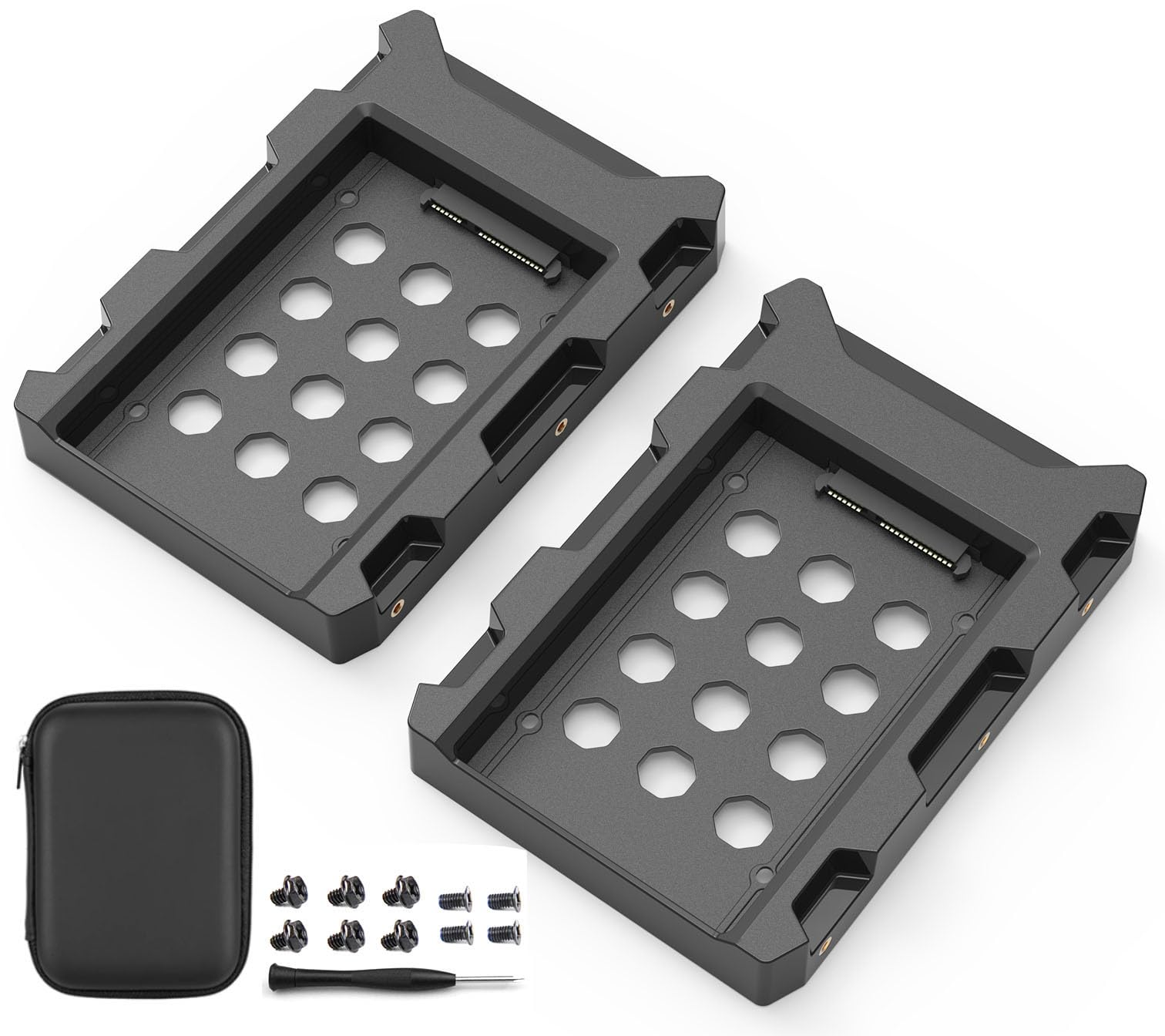 Decorstat 2 Pack 2.5 Ssd Sata To 3.5 Hard Disk Drive Hdd Adapter Mounting Bracket Kit Ssd Caddy Tray Cage Internal Hard Drive Ba