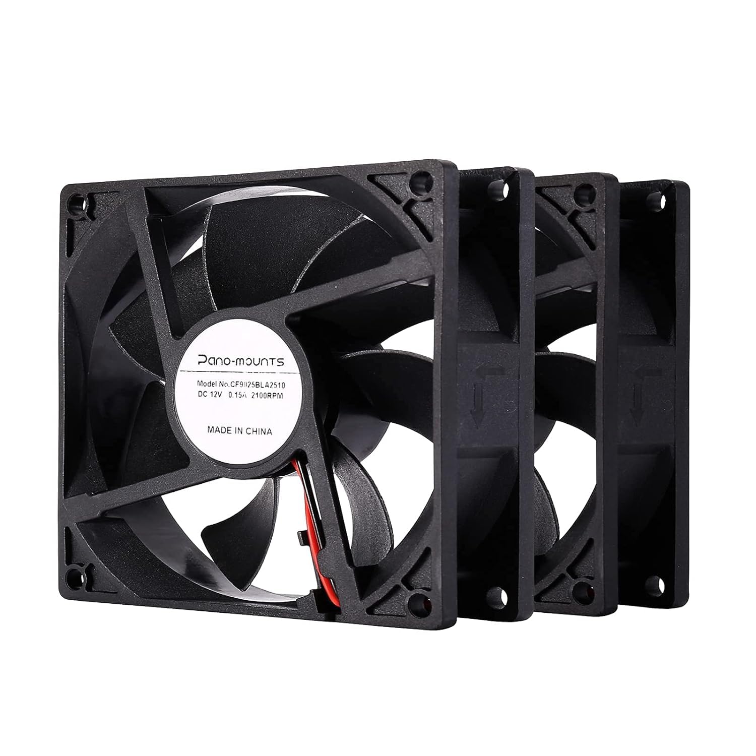 2 Pack 90Mm 92Mm 12V Dc Computer Pc Fan 2 Wire 3Pin Cooling Fan For Computer Case Cooler 2000Rpm