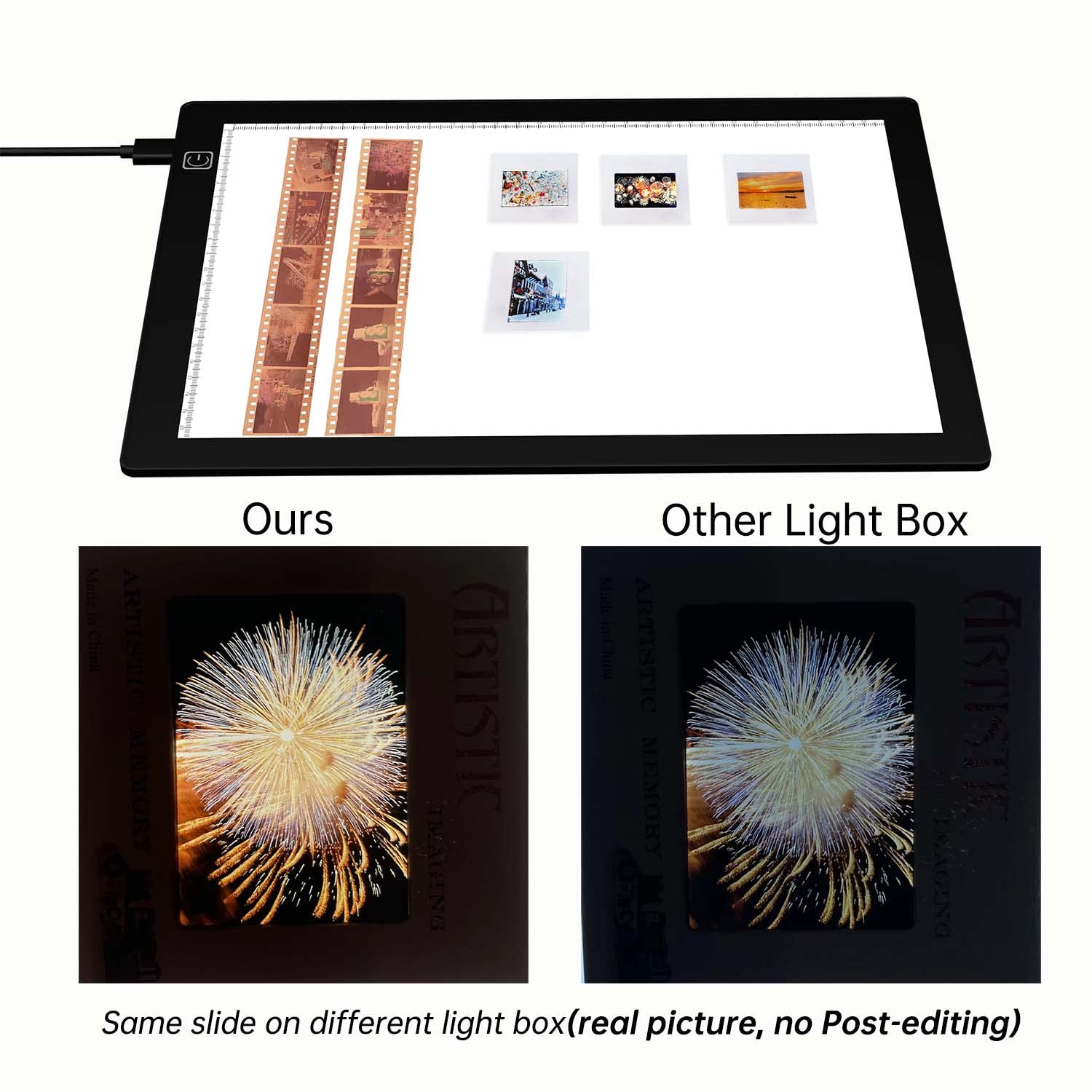 Slide Viewer Light Box 5600K 12   X8    Ultra Thin Adjustable Brightness Backlight For Slides And Film Negative Scanning