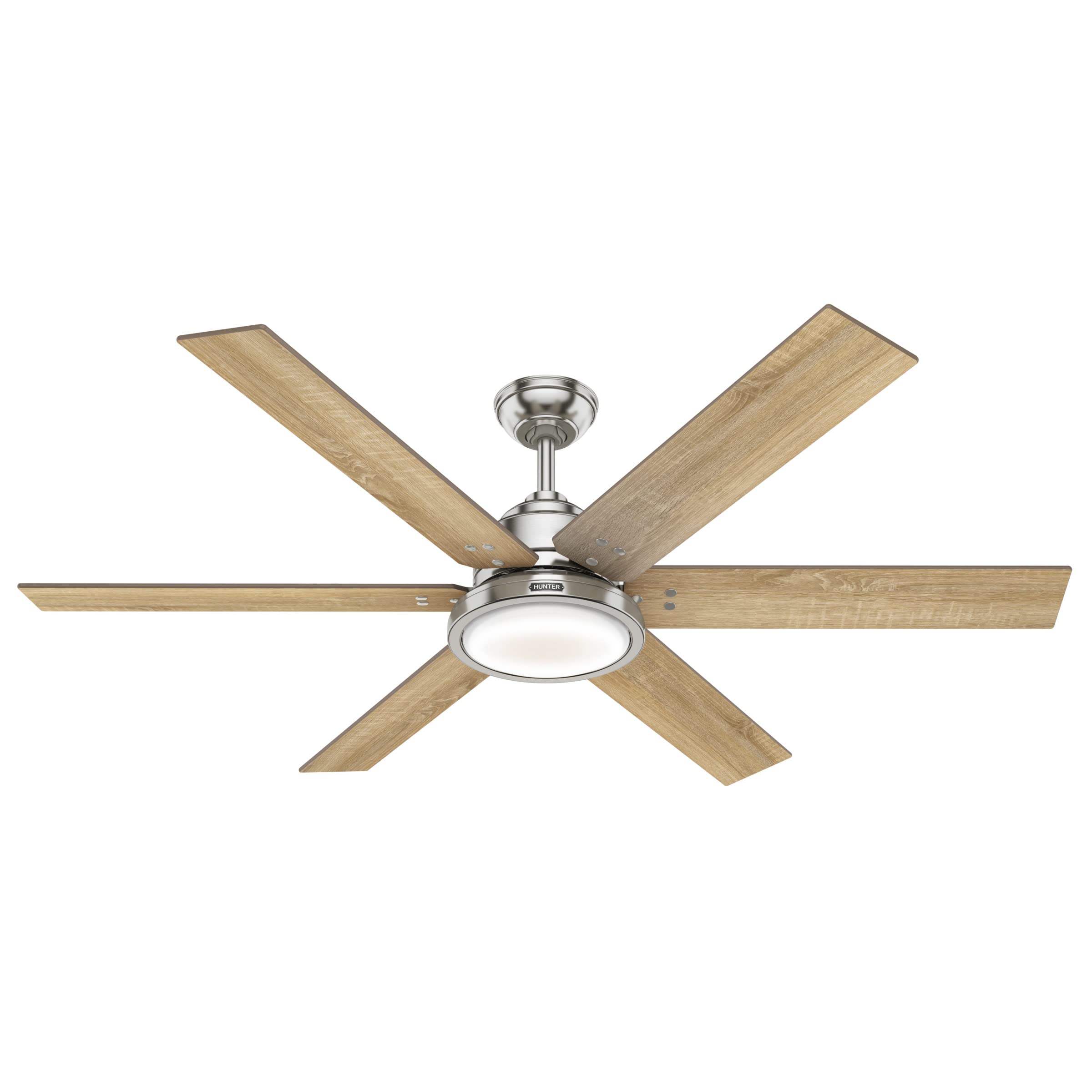 Hunter Warrant Indoor Ceiling Fan with LED Light, 60, Brushed Nickel