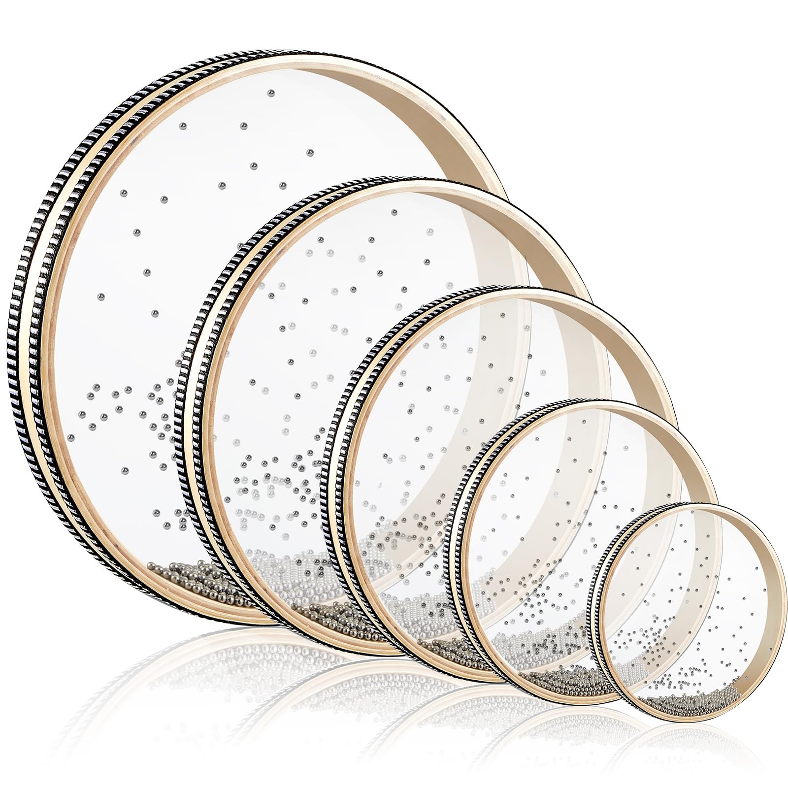 Fiada 5 Sizes 4 12'' Wave Bead Sea Drum Sea Sound Drum With Hardwood Shell Sound Healing Instruments Natural Color Musical Instr