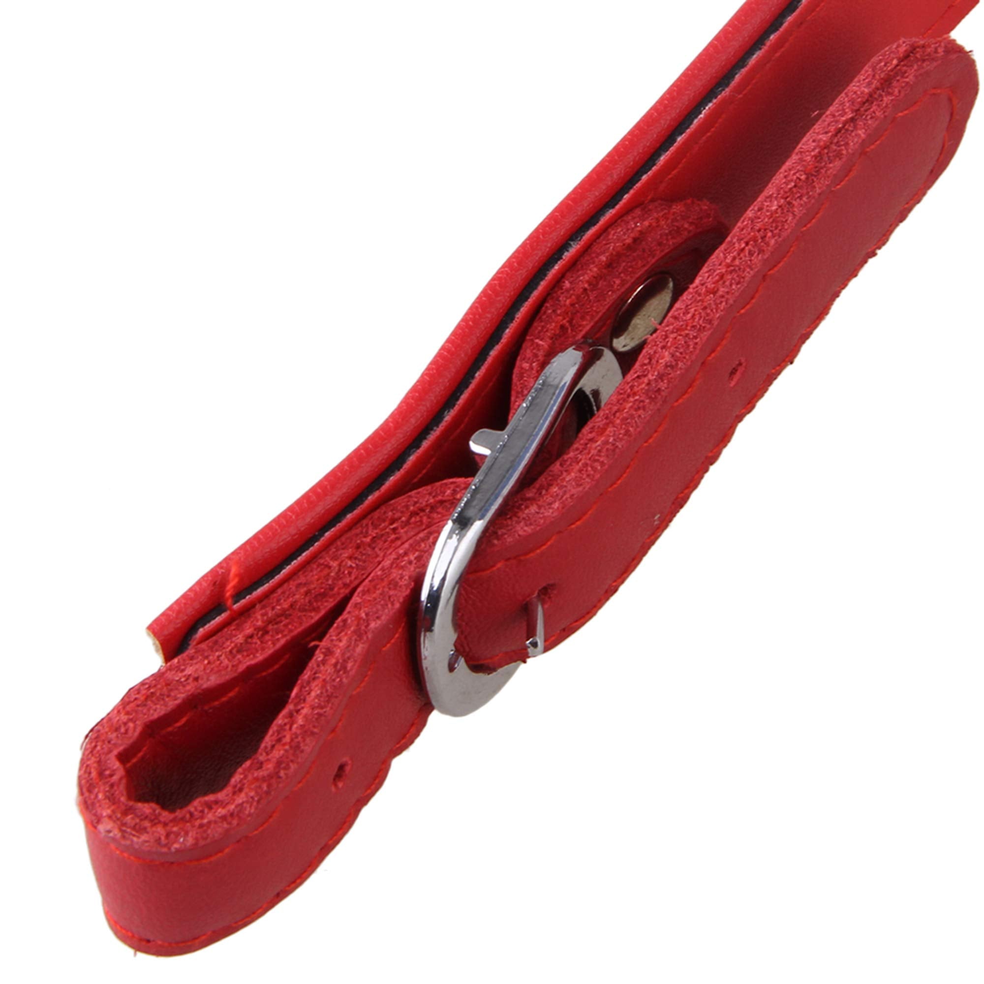 Yibuy Adjustable Accordion Shoulder Strap Set Artificial Leather Red Set Of 2