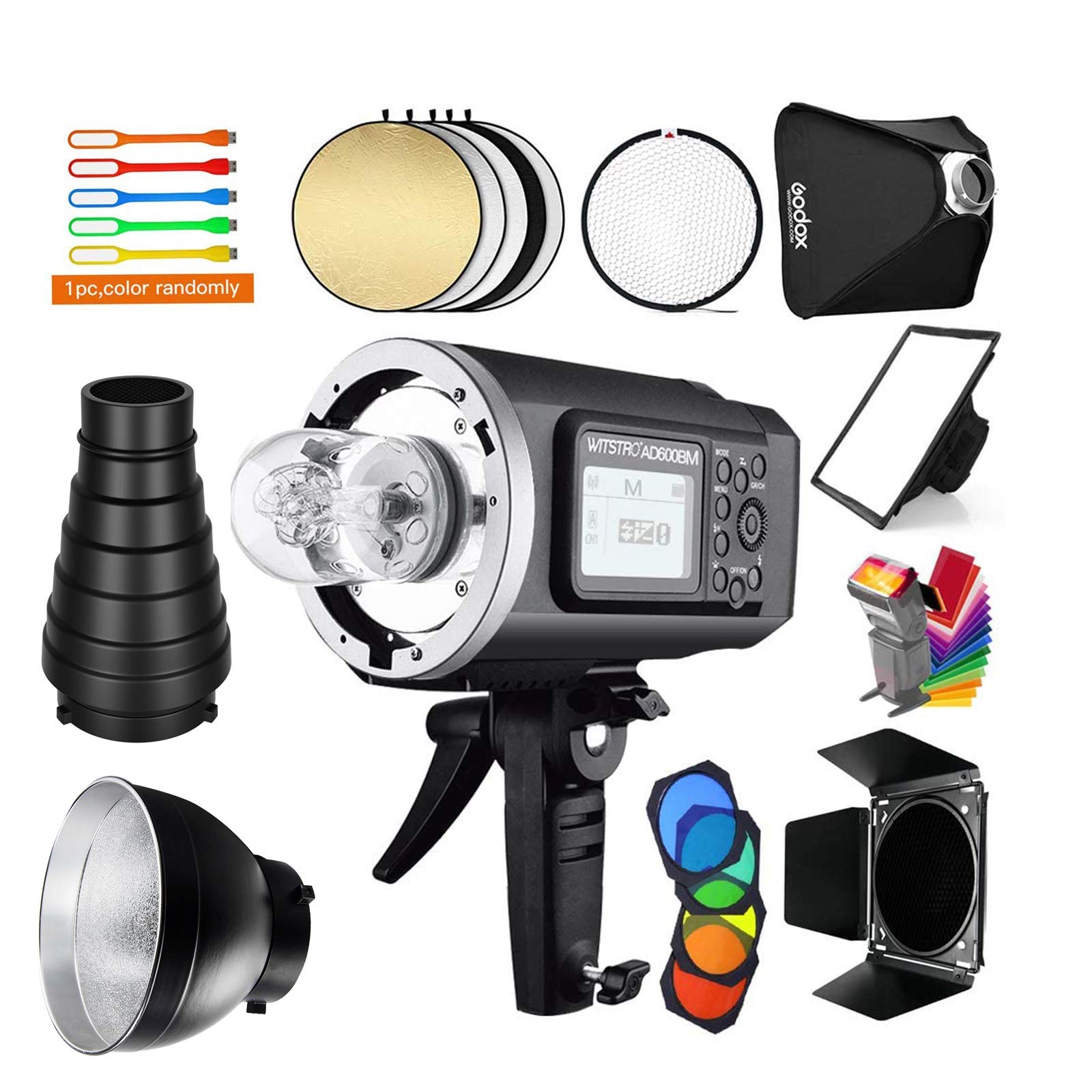 Godox Ad600Bm 600Ws Gn87 Hss 1/8000S Outdoor Flash Strobe Studio Monolight With Bowens Mount, 8700Mah Battery, 2.4G Wireless X S