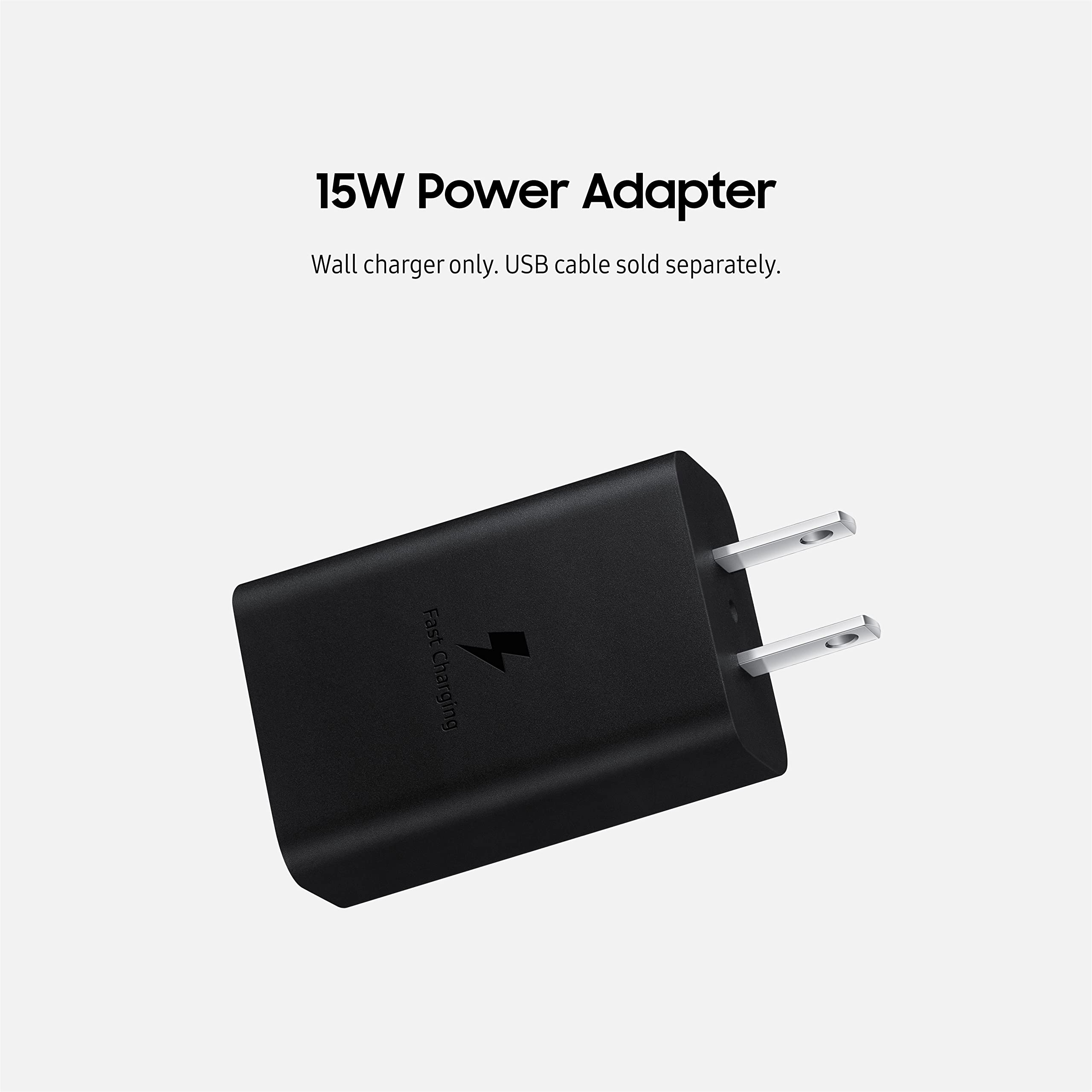 Samsung 15W Wall Charger Type C Only (Cable Not Included), Black