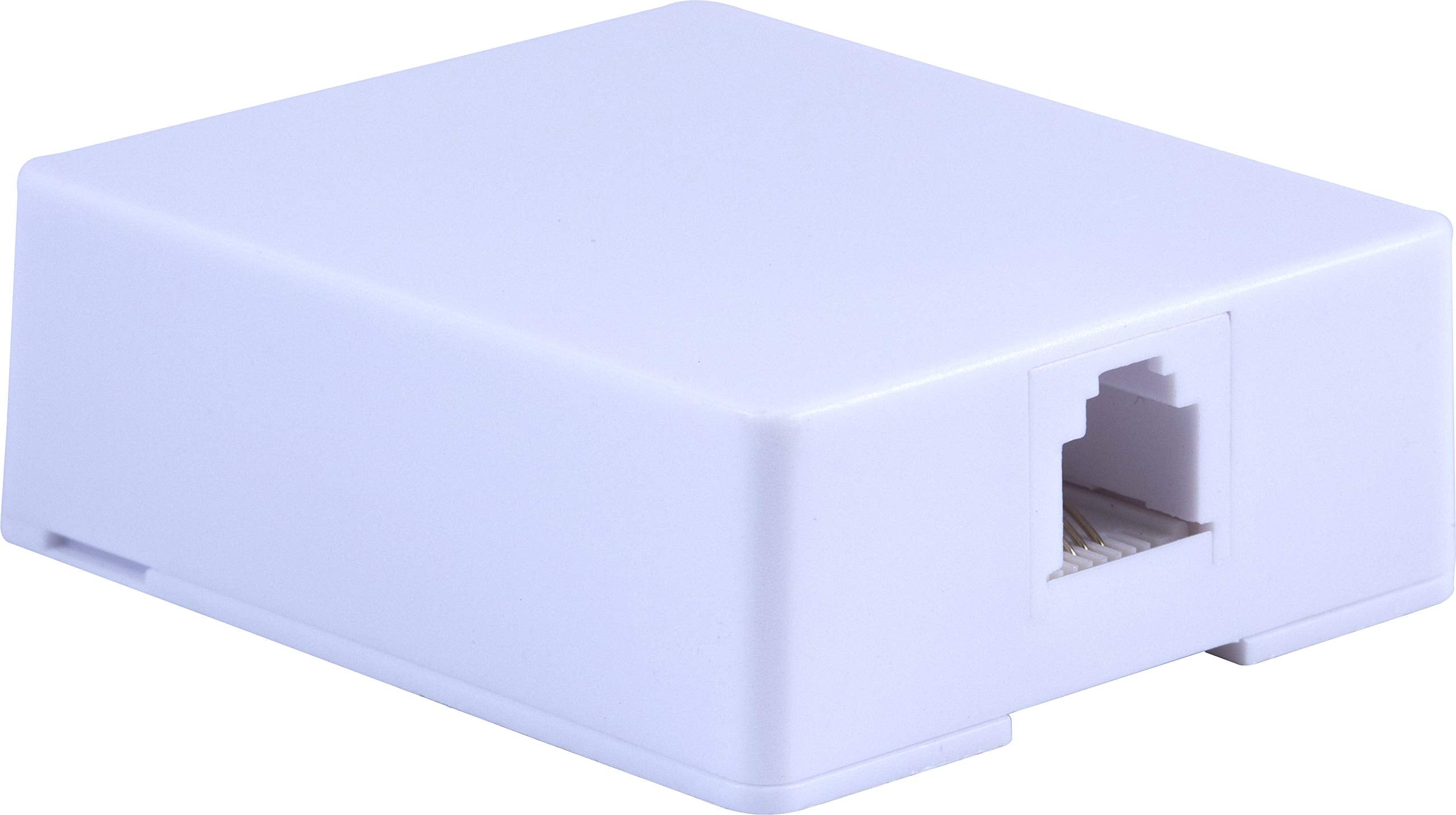 Power Gear Surface Mount Jack, Attach To Walls, Receptacles, Baseboards, Compatible With Standard Phone Plugs, Rj14, Rj11, Answe