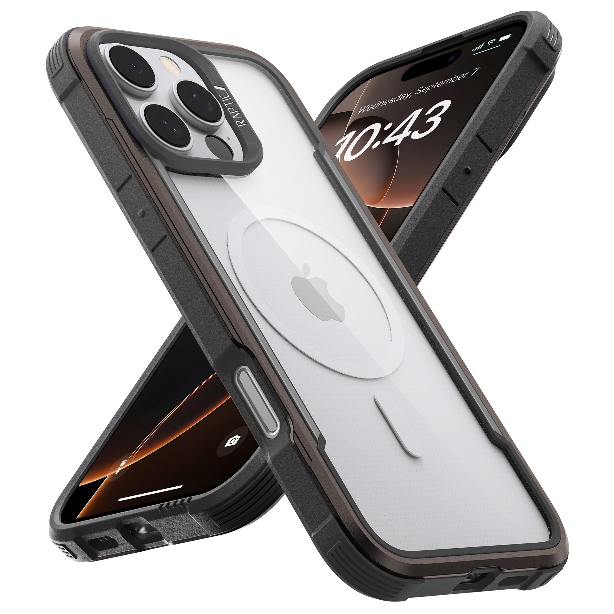 Raptic Shield Magnetic For Iphone 16 Pro Case, Compatible With Magsafe, [For 2024 Capture Button Shockproof Clear Case], Militar
