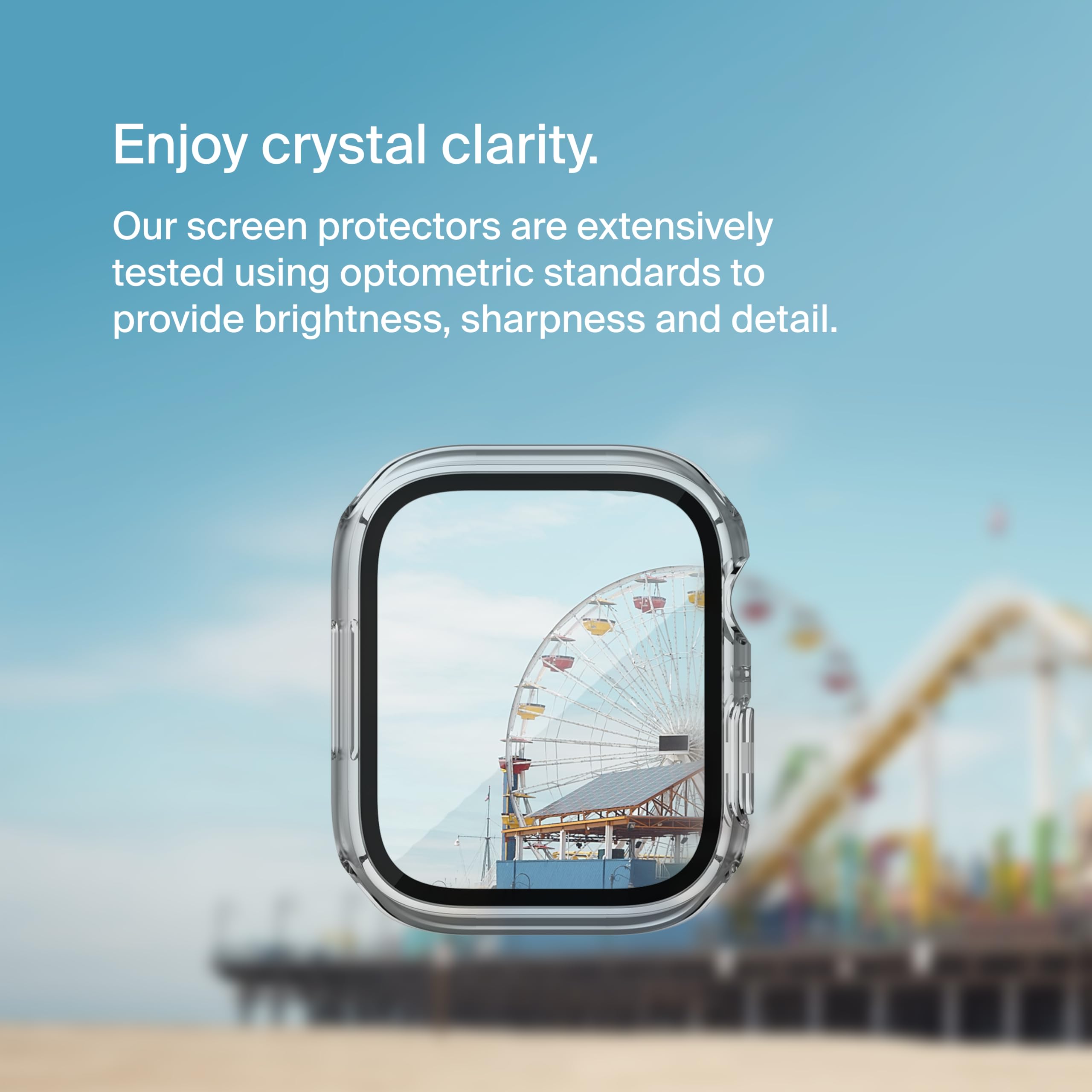 Belkin Screenforce Apple Watch Case   Bumper Case & Tempered Glass Screen Protector For 44Mm & 45Mm Apple Watch Series 9, 8, 7,