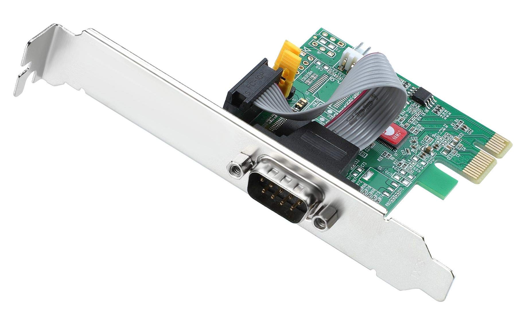 Siig Single Serial Pcie Card Adapter, 16650 Uart, Baud Rates Up To 250Kbps, Pcie 20 X1 To 1X Rs 232 Male 9 Pin Db9, Rs 232 5V Or